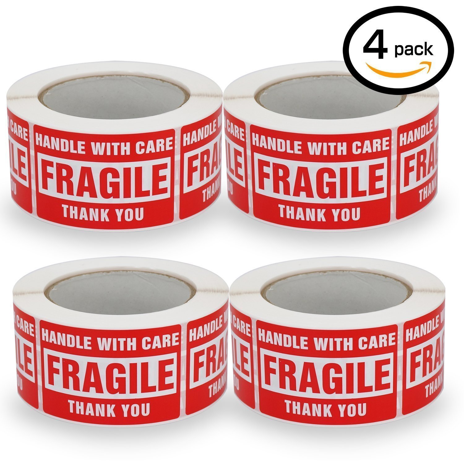 4 Rolls 500/Roll 3 x 5 Fragile Stickers Handle With Care Shipping Mailing Labels