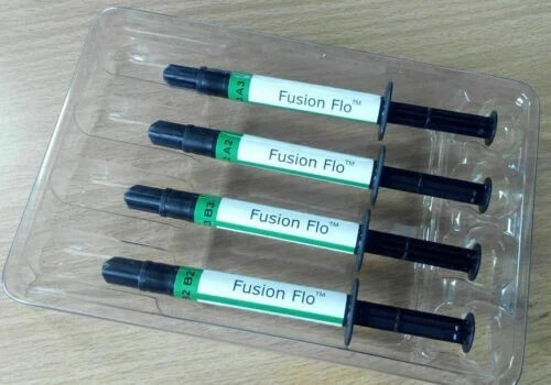 3 Packs of FUSION FLO Light Cured Nano Hybrid Flowable Composite 4 x 2gm Pack