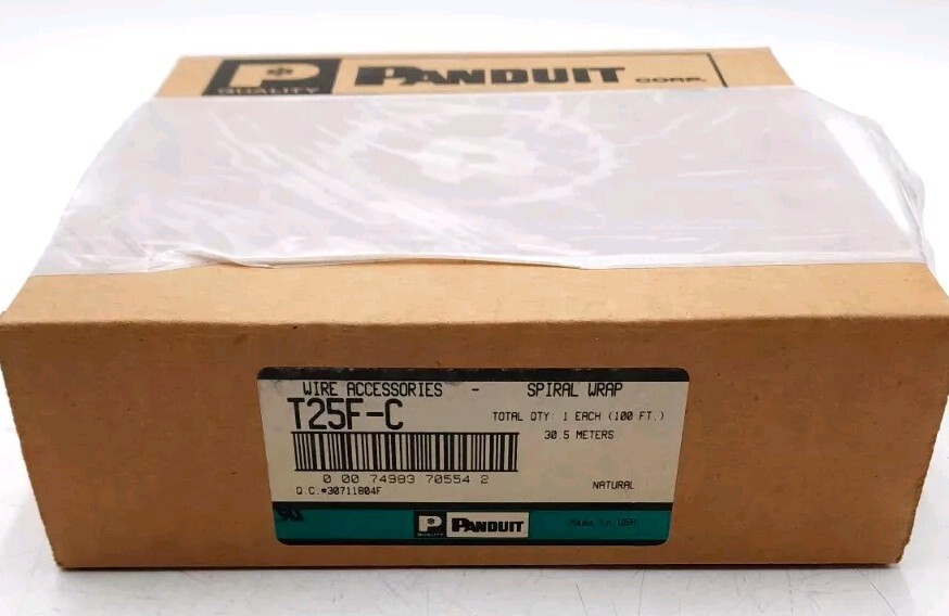 Panduit Spiral Wrap/Wrapping T25F-C 100’ft 30.5M Color: Natural Wire Accessories
