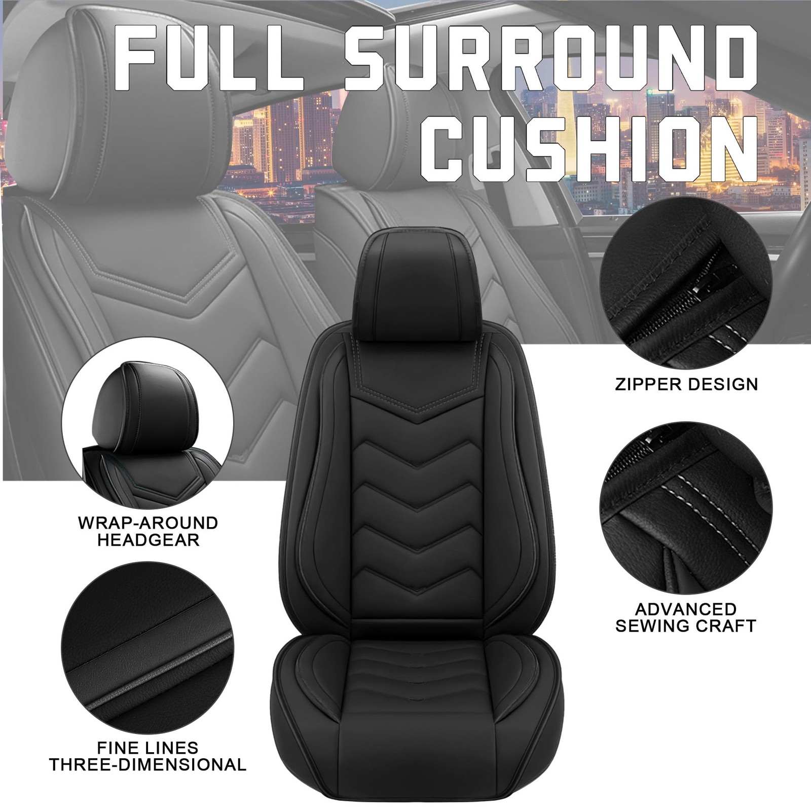 Car Seat Covers Set Land Rover Range Rover Velar 2018-2026 Nappa Leather Black