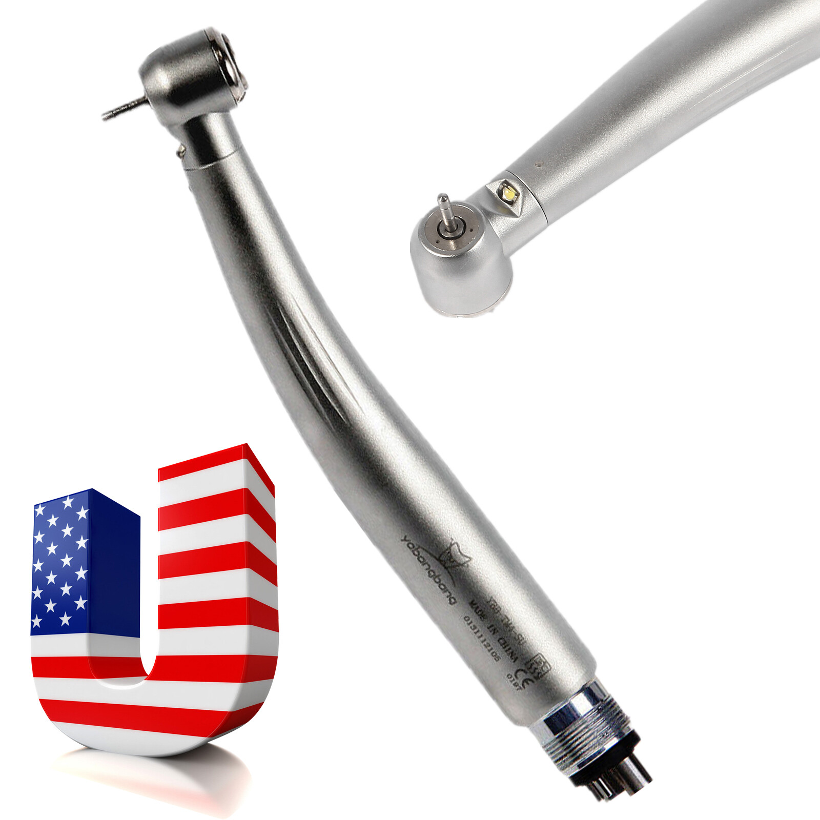 1-10 Yabangbang E-generator Dental LED Fiber Optic High Speed Handpiece 4 Holes