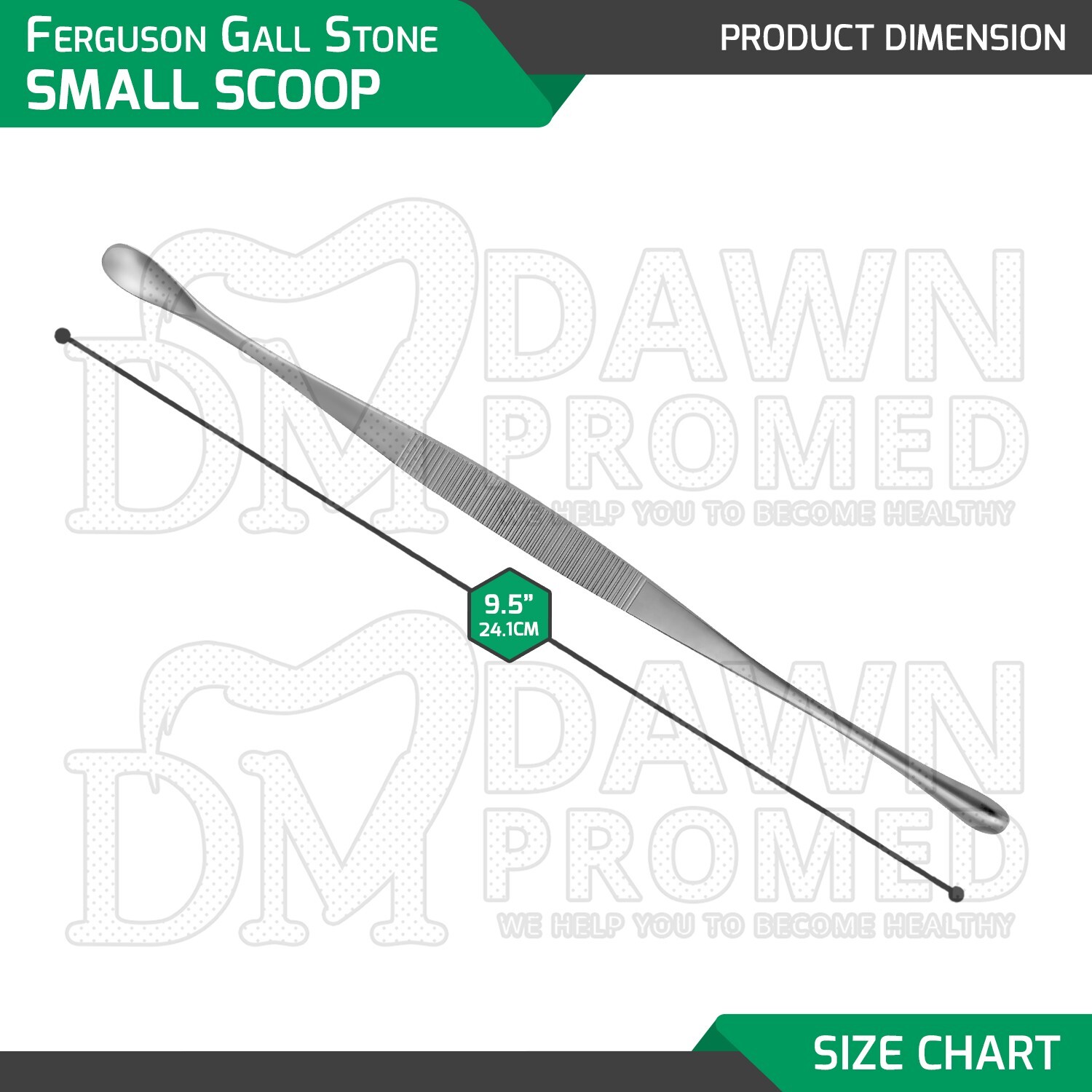 3 Pcs Ferguson Gall Stone Scoop 9.5″ S,M,L Double Ended Set Surgical OB/GYN Inst