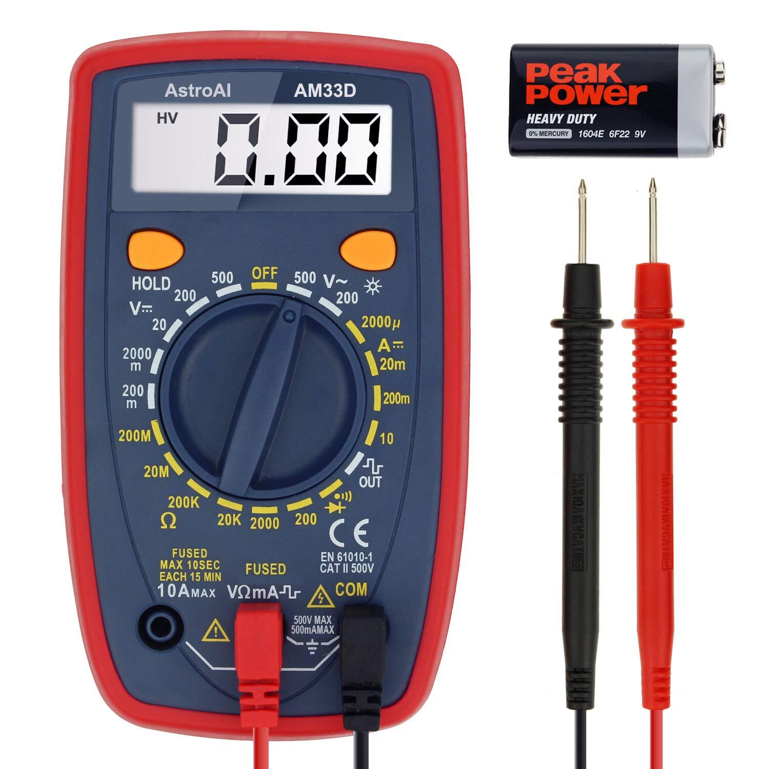 AstroAI Digital Multimeter with Ohm Volt Amp and Diode Voltage Tester Meter