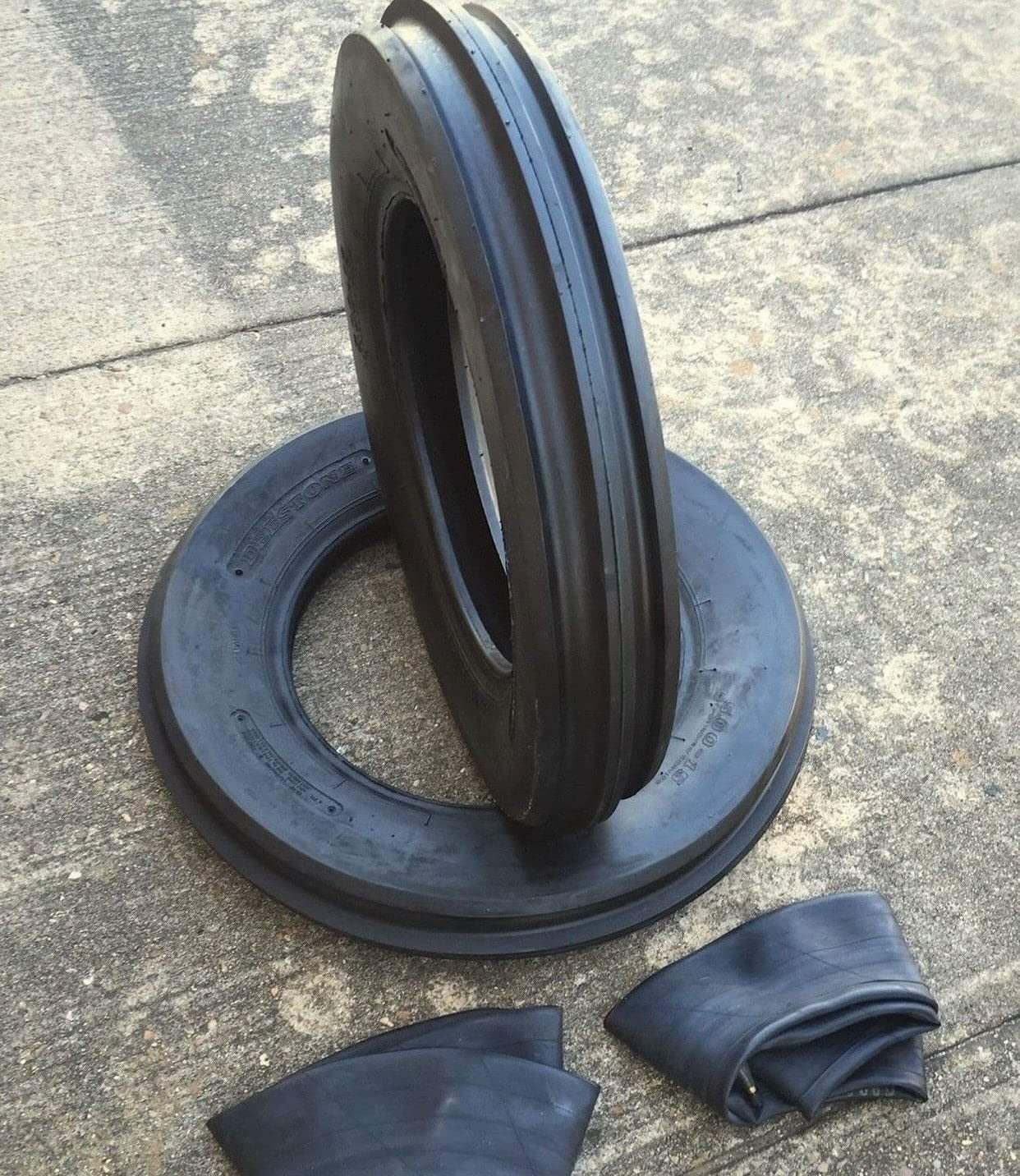 Two 400×15, 400-15, 4.00×15, 4.00-15 3 Rib Tractor Tires With Tubes