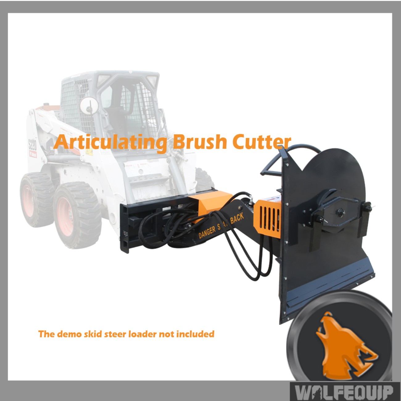 Wolfequip Articulating Brush Cutter Boom Mower Side Cutting 96″ Reach Skid Steer