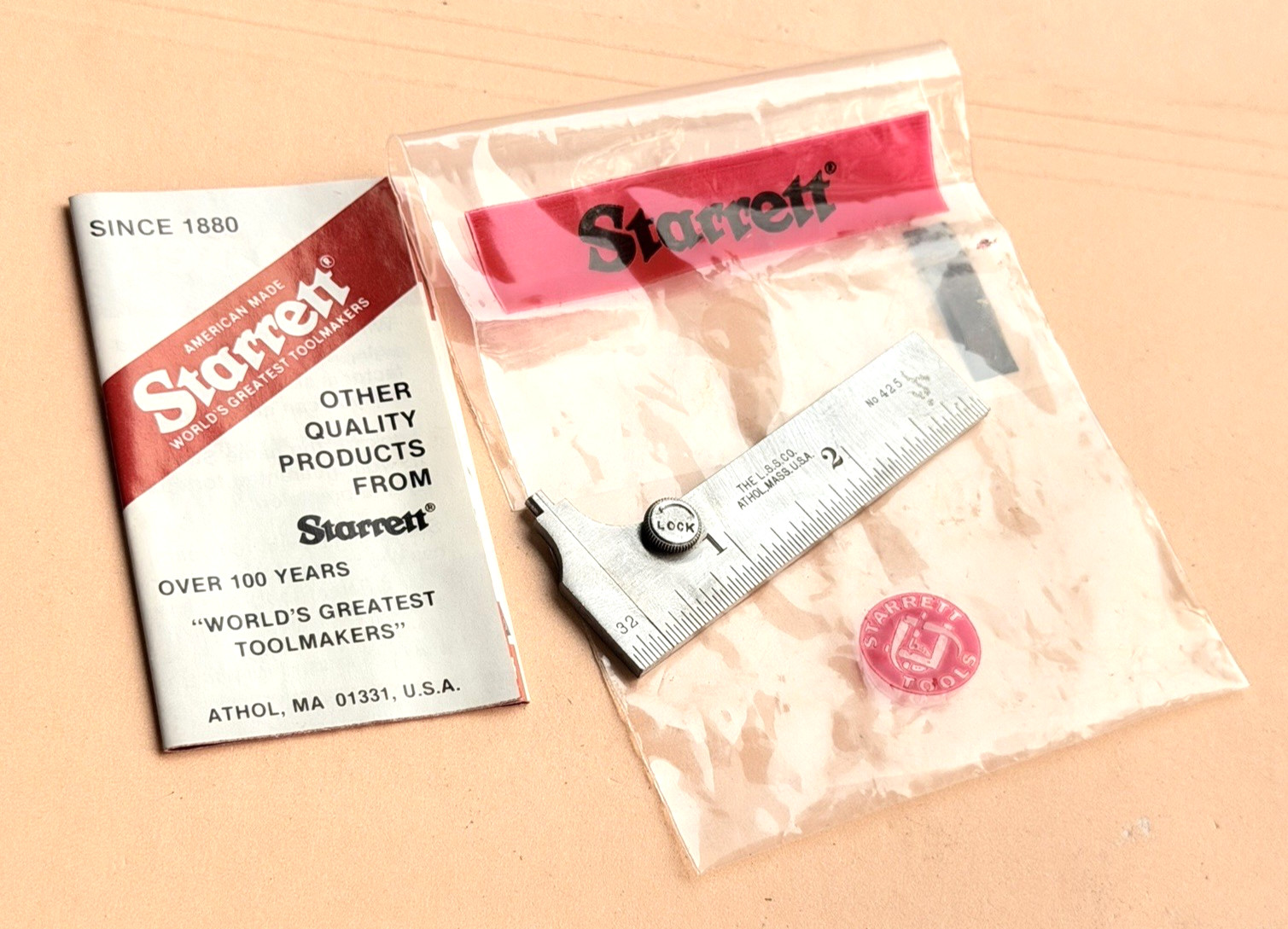 STARRETT No.425-3 3-Inch Steel Pocket Slide Caliper. Made in the USA 🇺🇸!