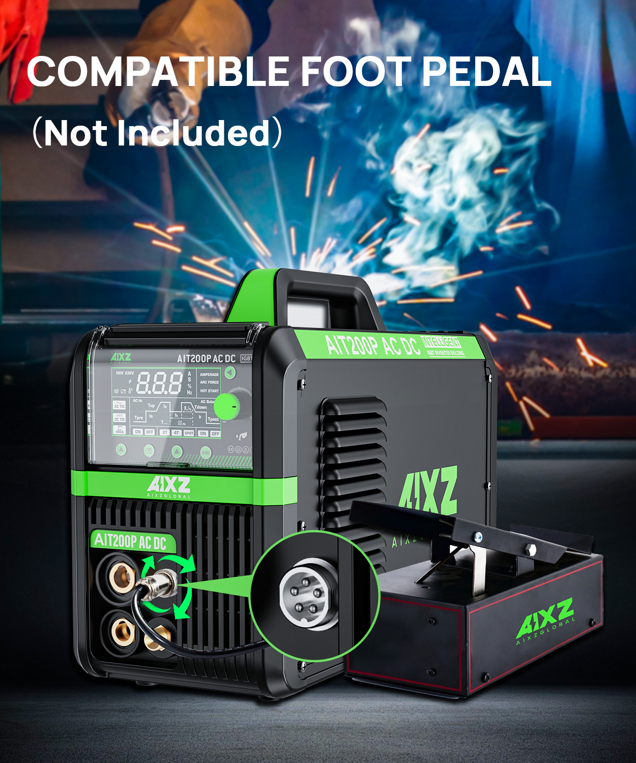 AC DC Aluminium TIG/MMA Welding Machine 200A 110V/230V Pulse Spot HF TIG Welder