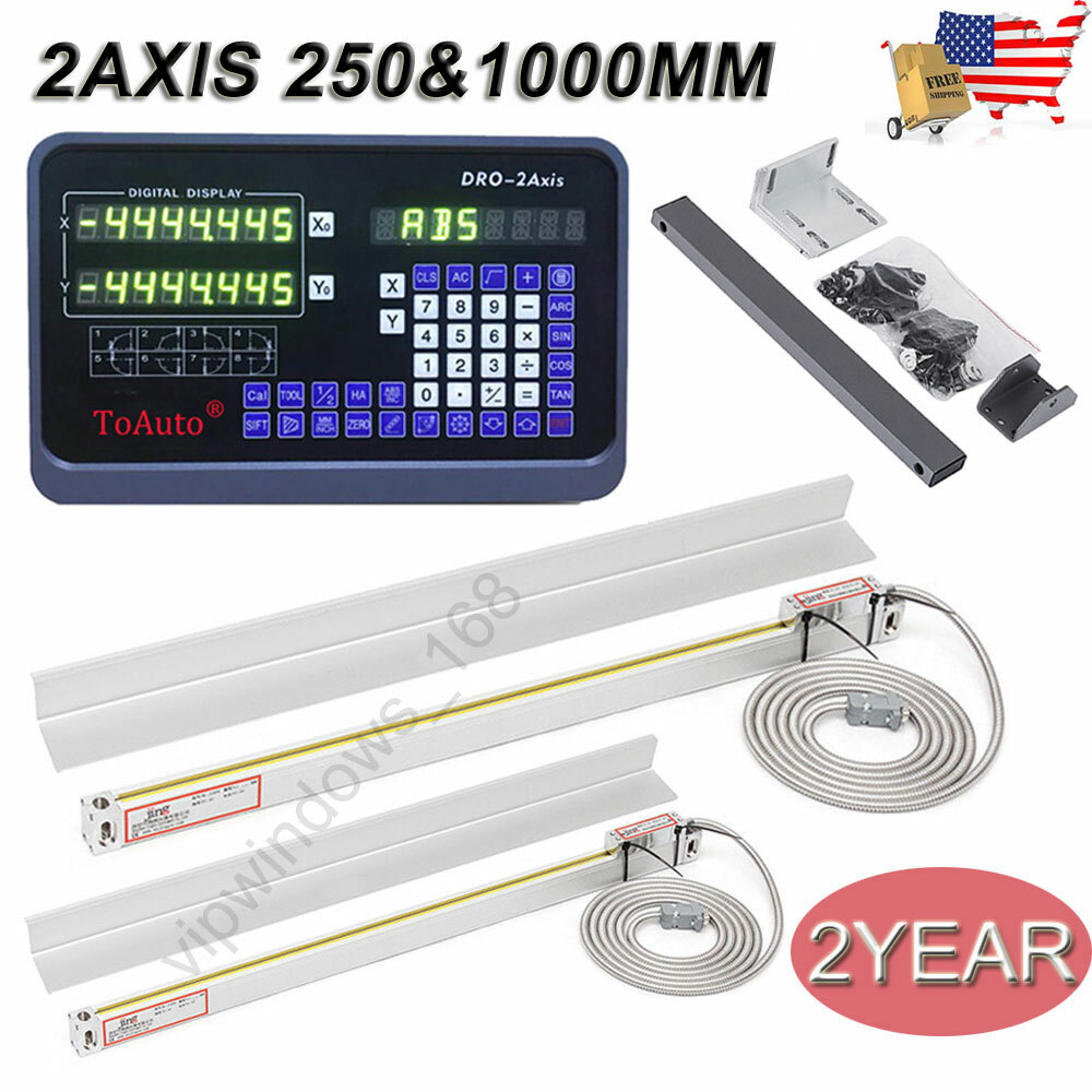 ToAuto Linear Scale 10″&40″ 2 Axis DRO Kit Digital Readout for Lathe Bridgeport