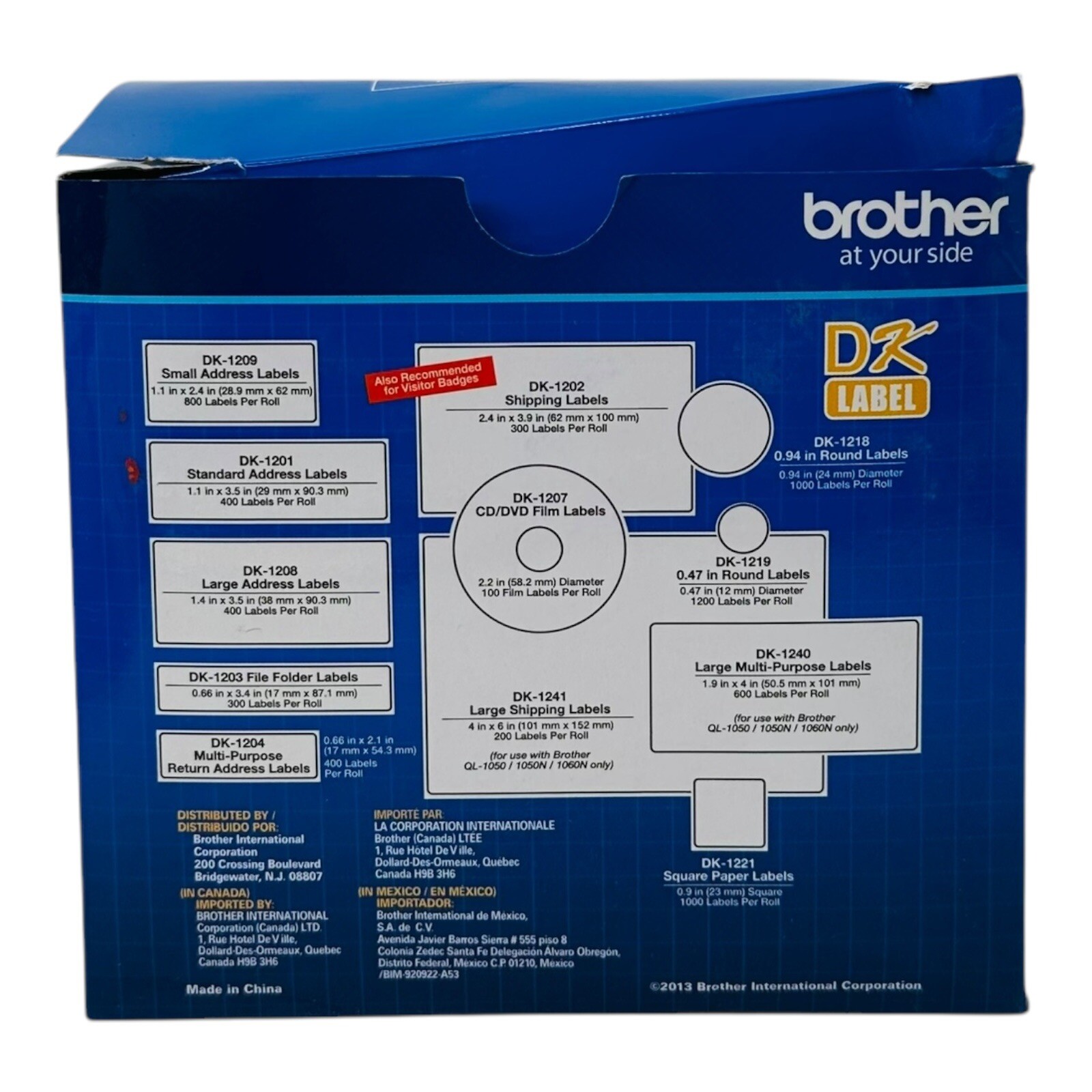 Genuine Brother DK-1240 1.9″ x 4″ Large White Paper Multi-Purpose Labels