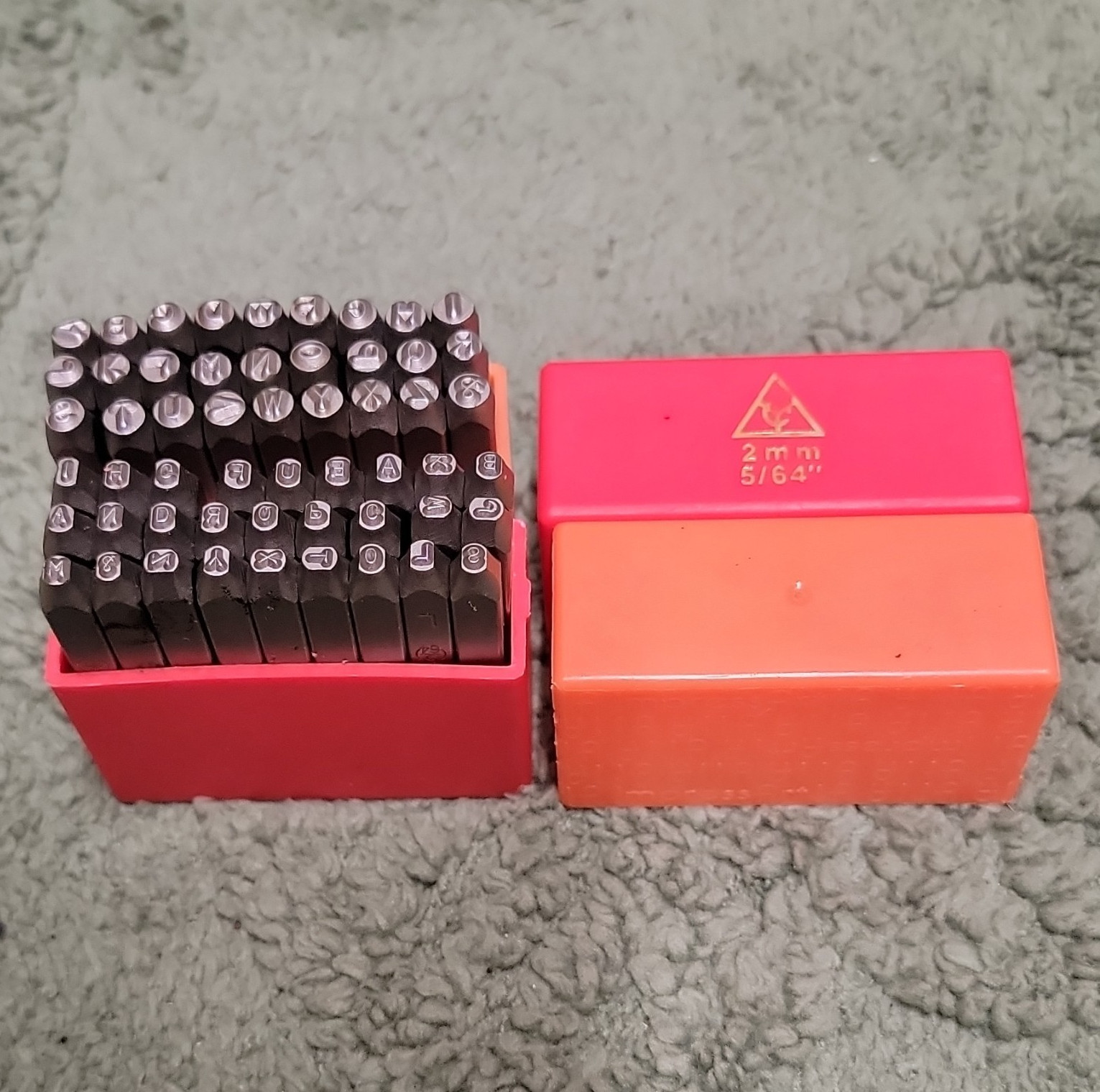 2mm (5/64 in) Steel Letter & Number Stamp Punch Set with Storage Boxes