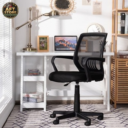 Costway Adjustable Mesh Office Chair with Lumbar Support – Black