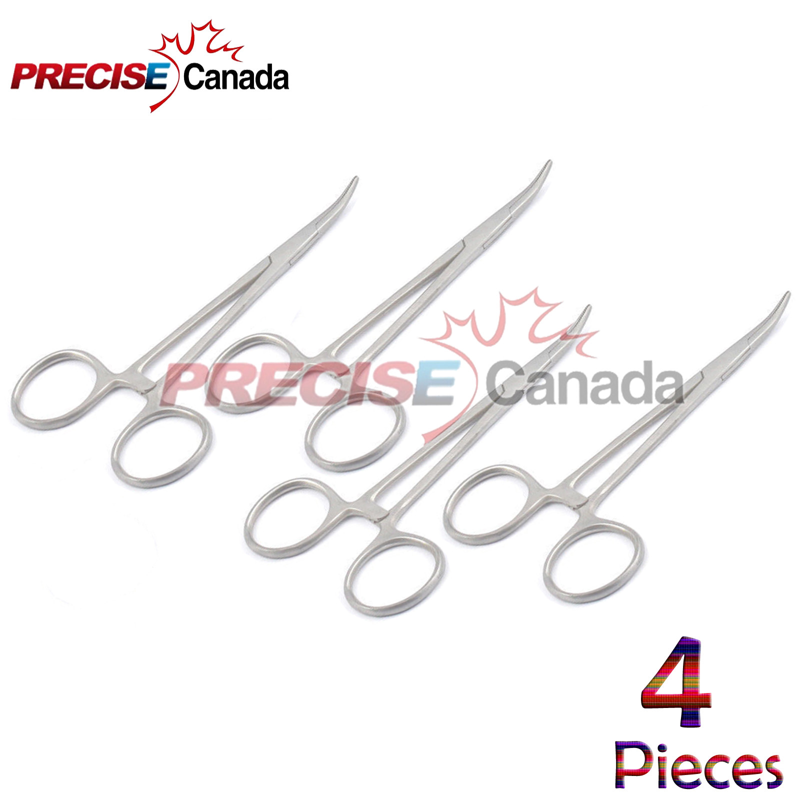 PRECISE CANADA Set Of 4 Mosquito Locking Forceps 5″ Curved Surgical Instruments