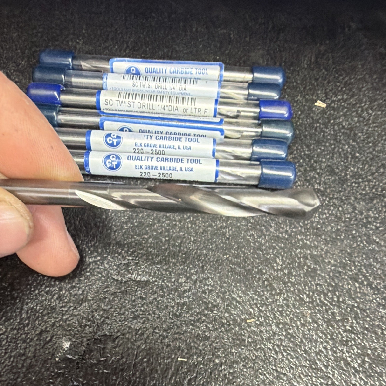 (1x) Solid Carbide 1/4″ Twist Drill Bit, Quality Carbide Tool, 220-2500