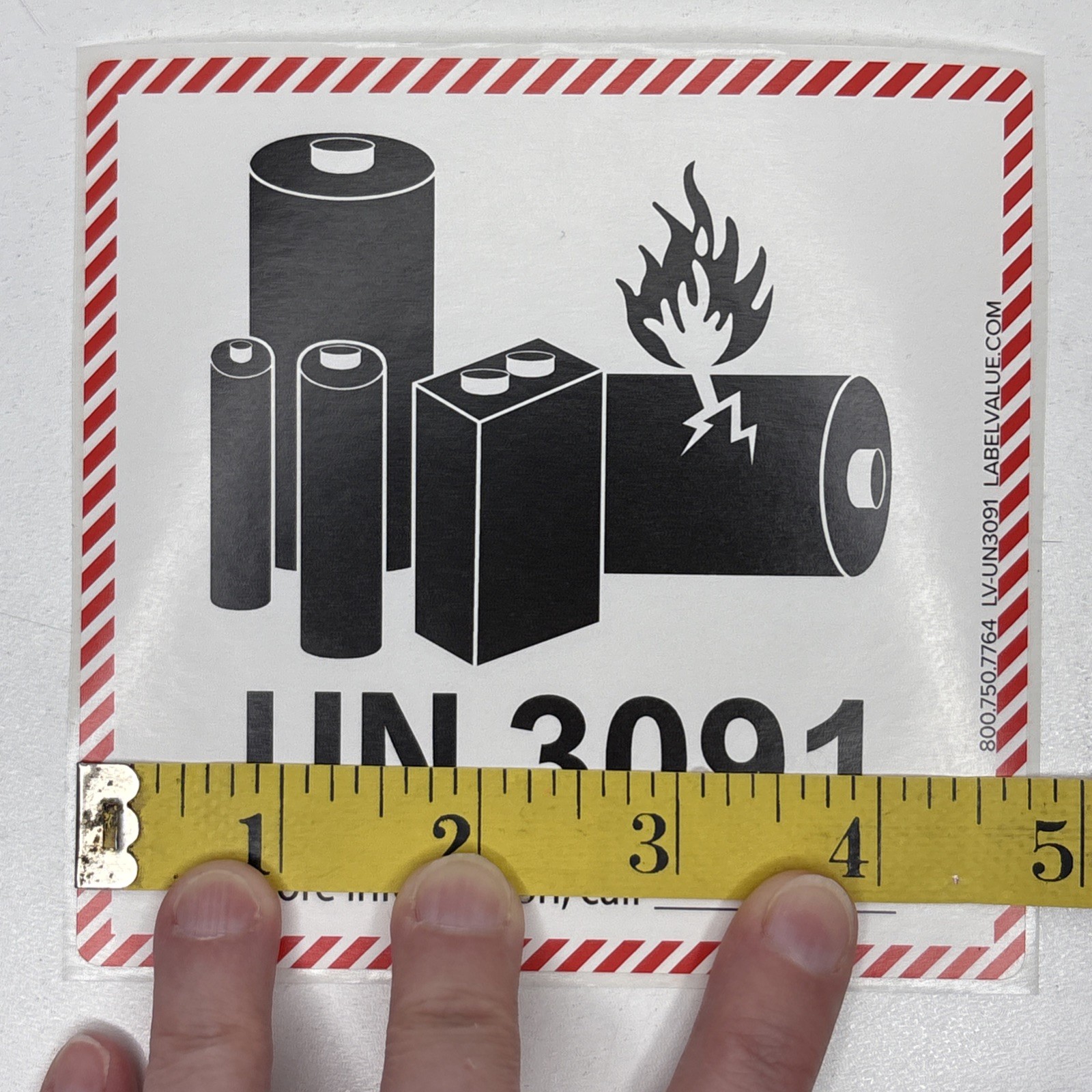 UN3091 Lithium Ion Battery Shipping Labels Stickers Lot of 6 4.75X4.5 inch