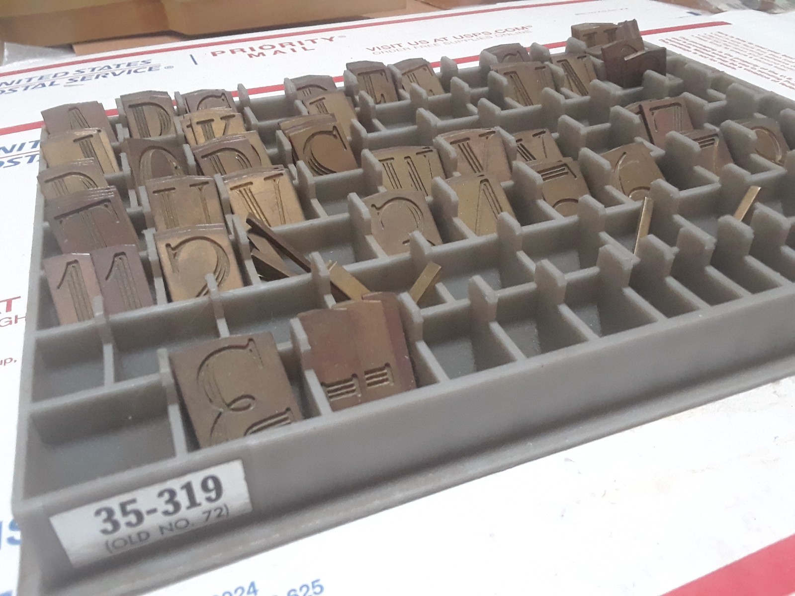 New Hermes Brass Font probably Condensed Roman Triple Line Font 139 pieces