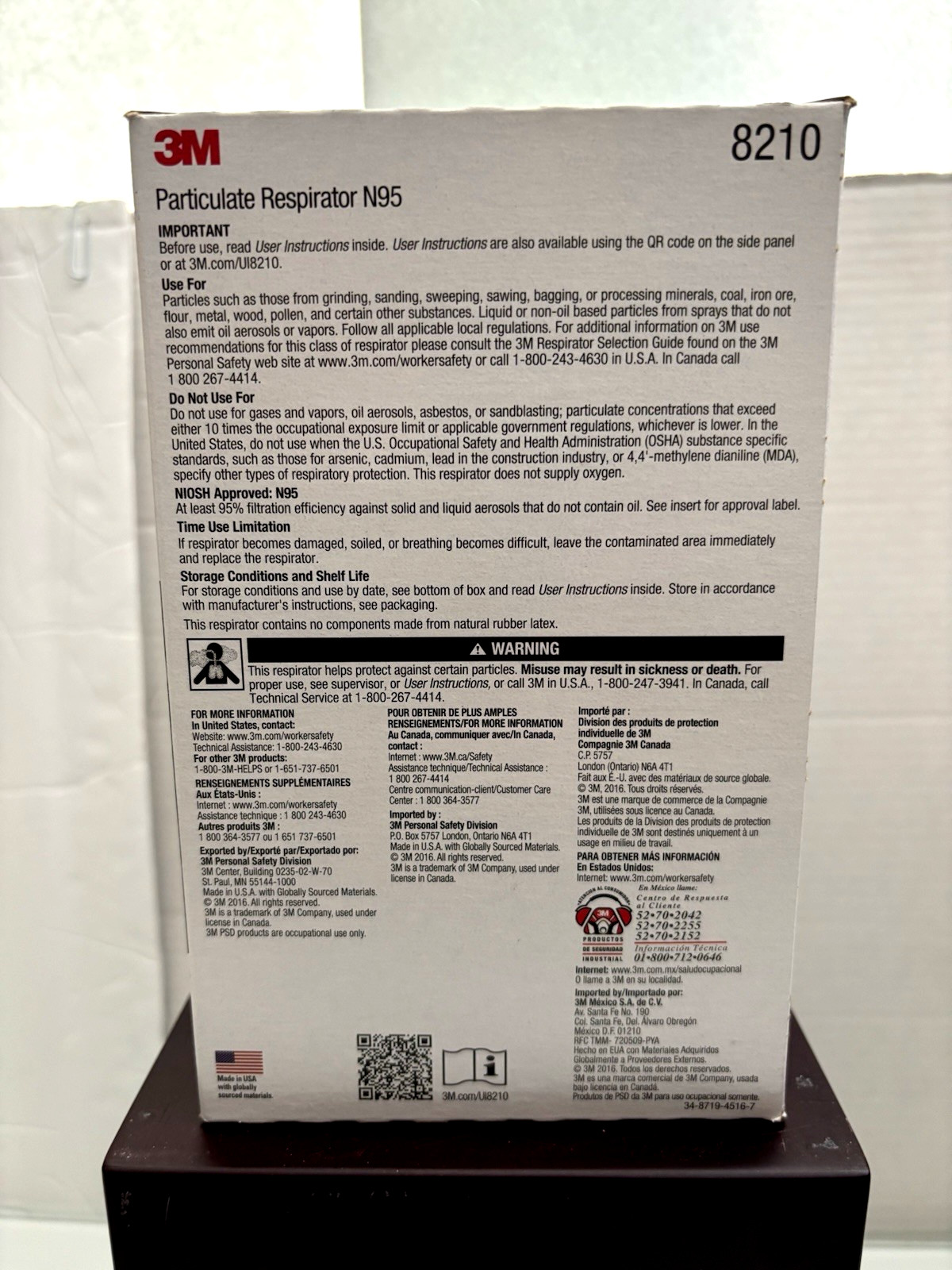 3M Part 8210 N95 Particulate Respirator Mask (Box of 20) EXP 03/2026