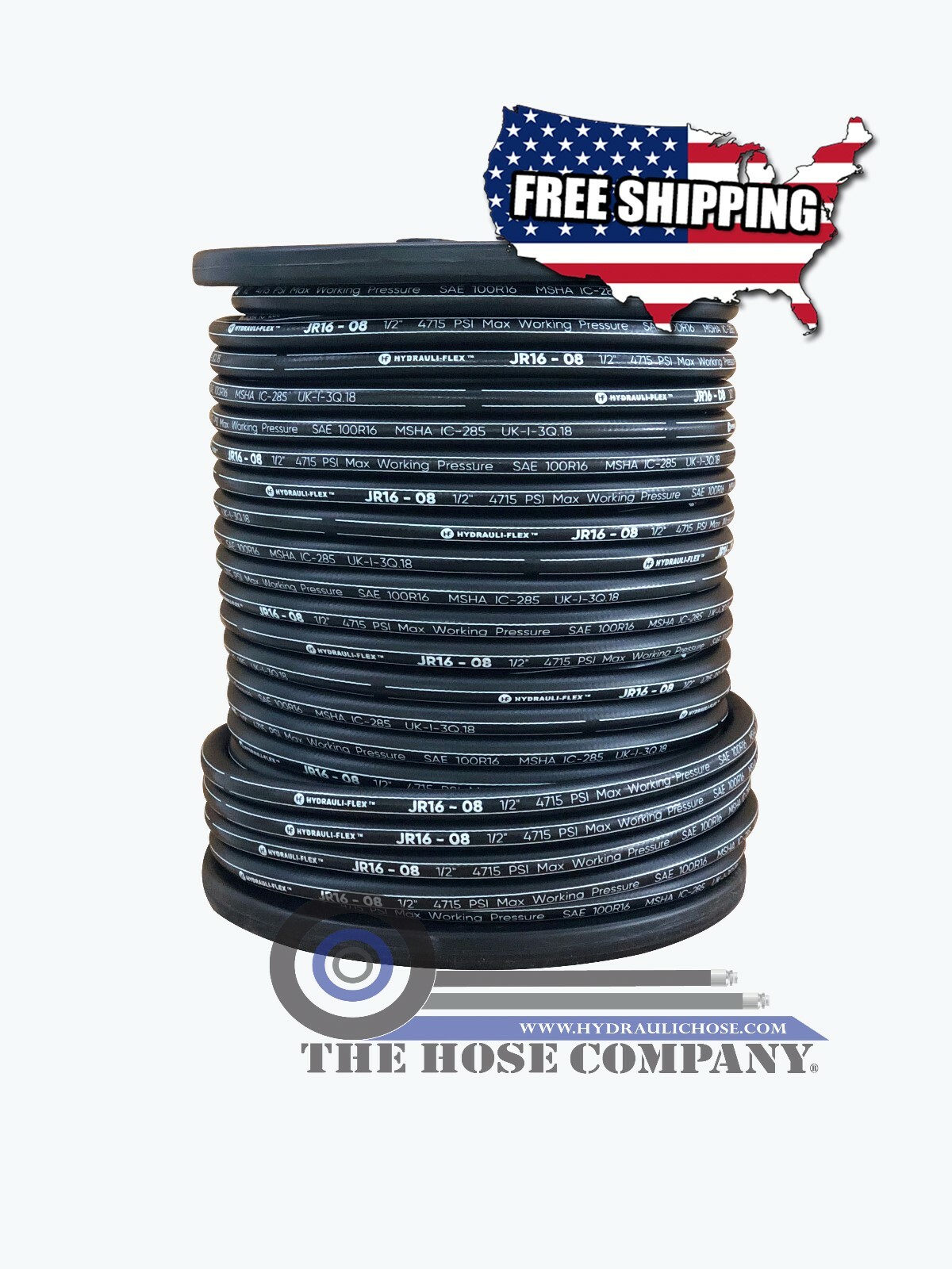 ** BRAND NEW 100ft JR16-08 SAE100R16 1/2″ Hydraulic Hose 5005PSI *Free Shipping*