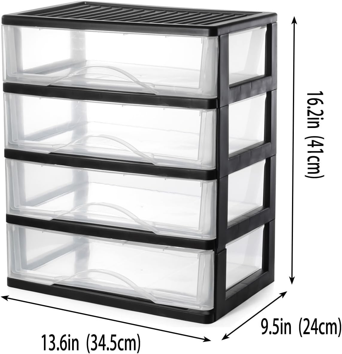 Medium 4 Drawer Clear Stacking Desktop Organizer for Office