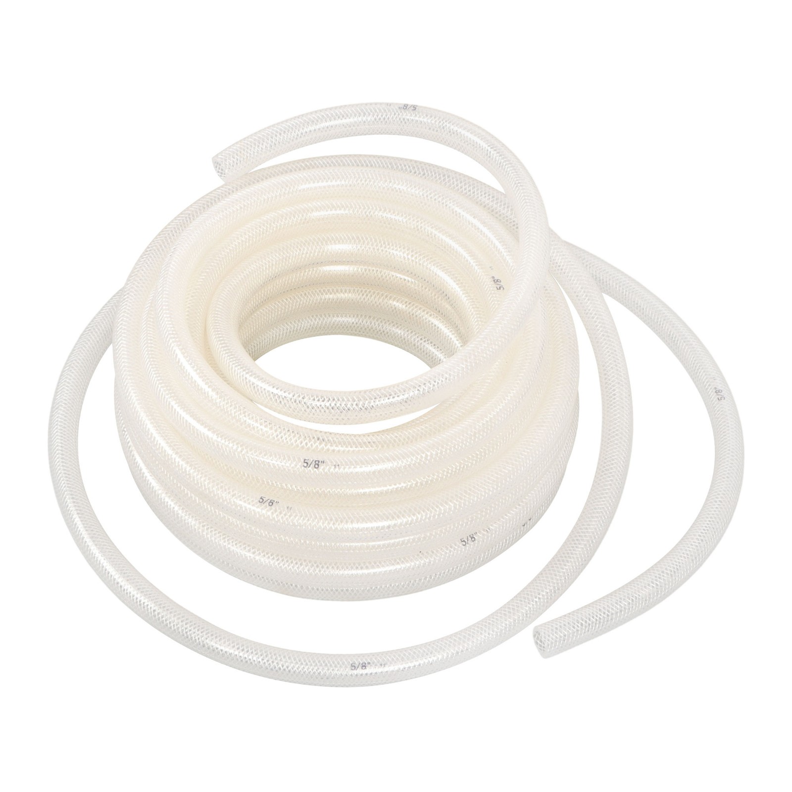5/8″ ID x 7/8″ OD 50ft High Pressure Clear Braided PVC Hose, Heavy Duty Flexible