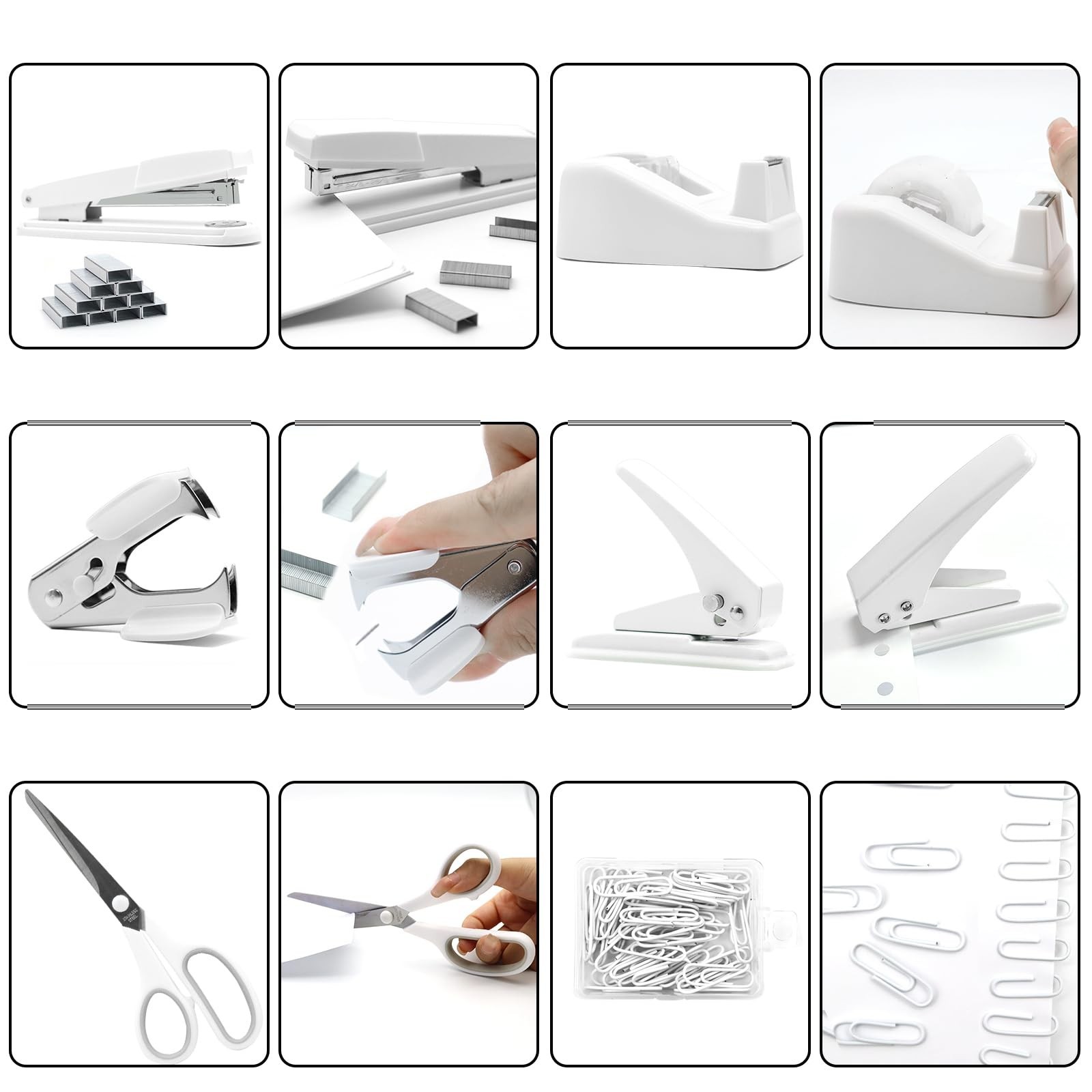 sportsvoutdoors White Desk Accessories, Modern Minimalist Office Supplies Set…