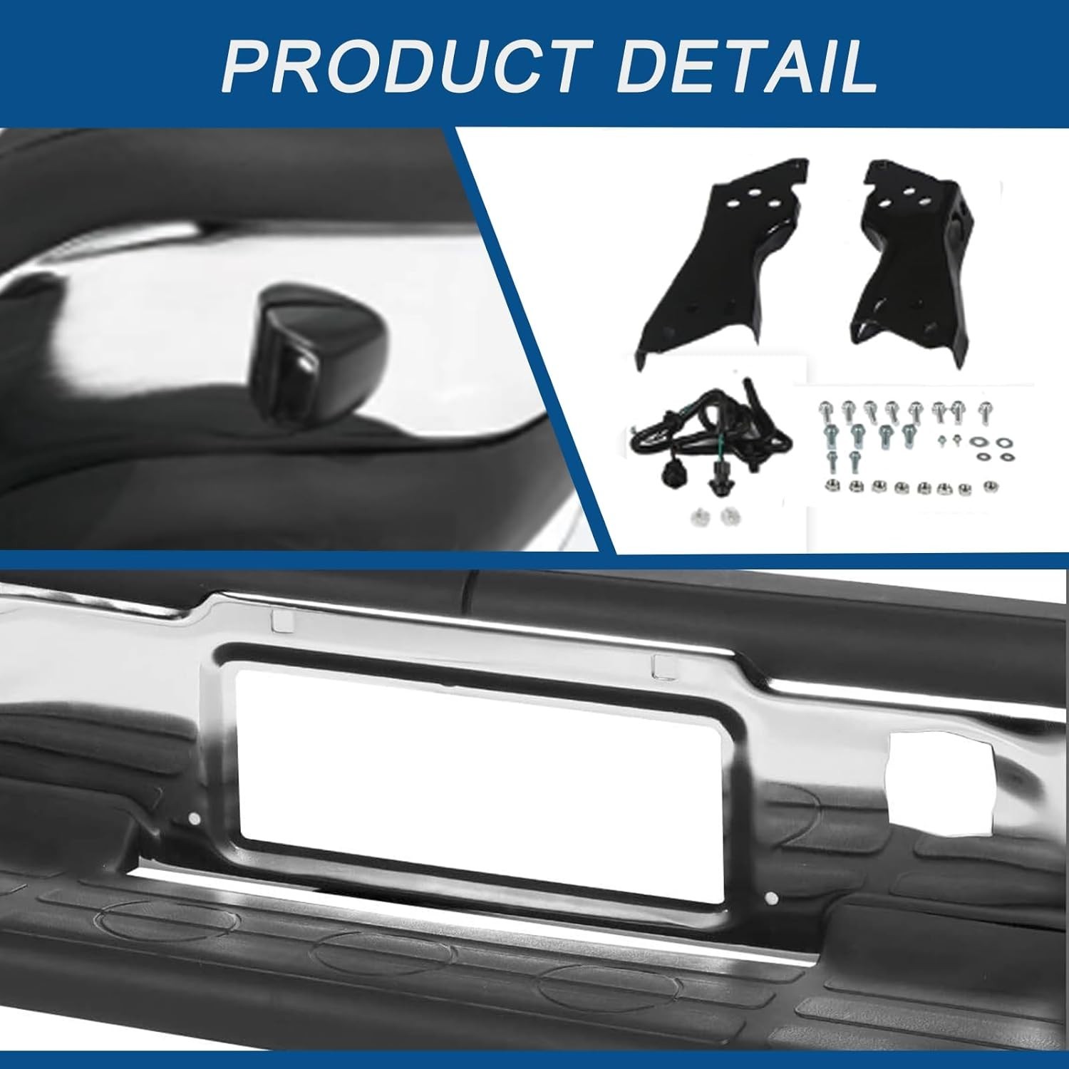 Chrome Rear Step Bumper Compatible with 1999-2007 Chevy Chevrolet Silverado/GMC