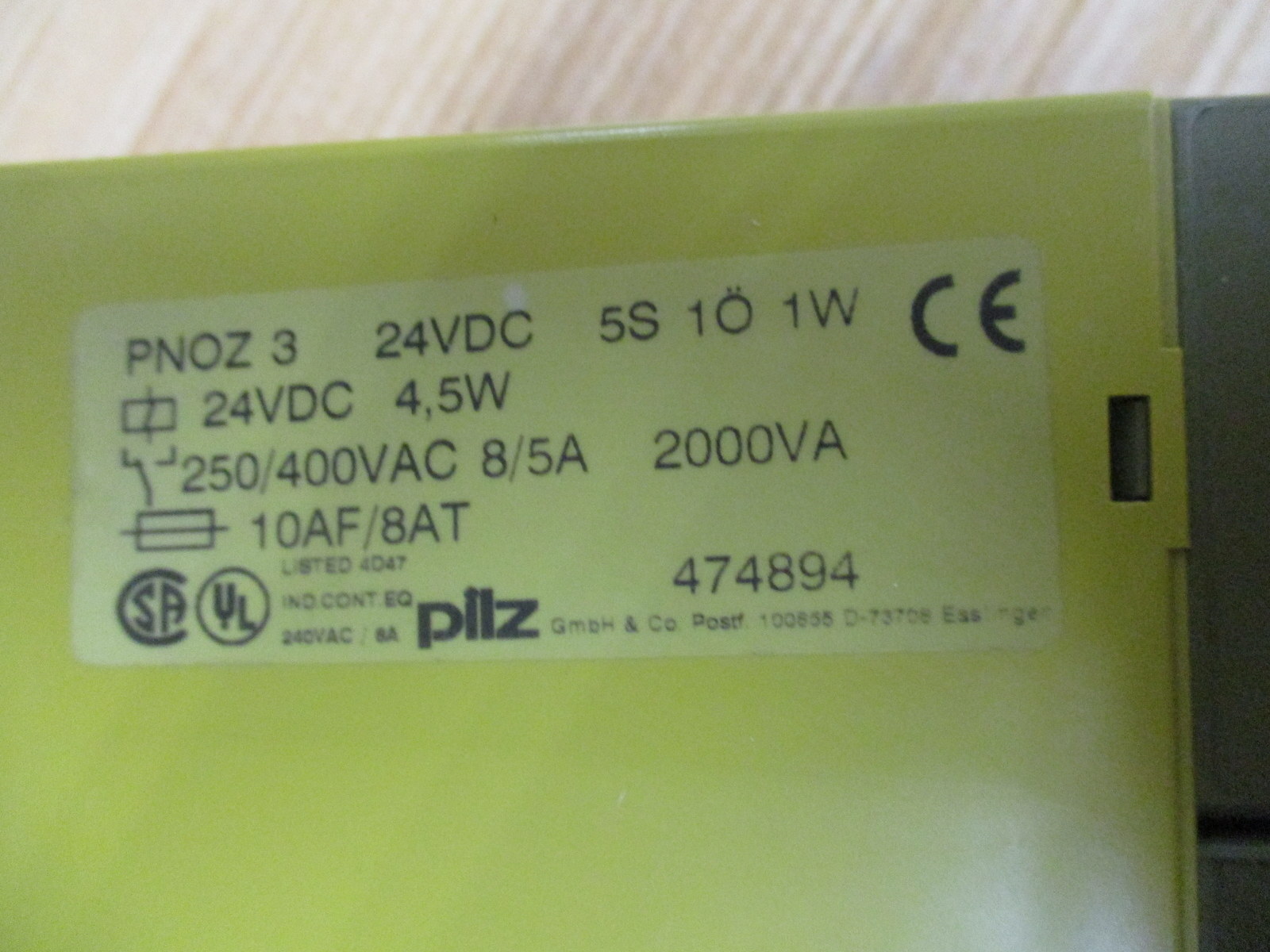 Pilz PNOZ-3-24VDC-5S-1O-1W Safety Relay 474894 Chipped