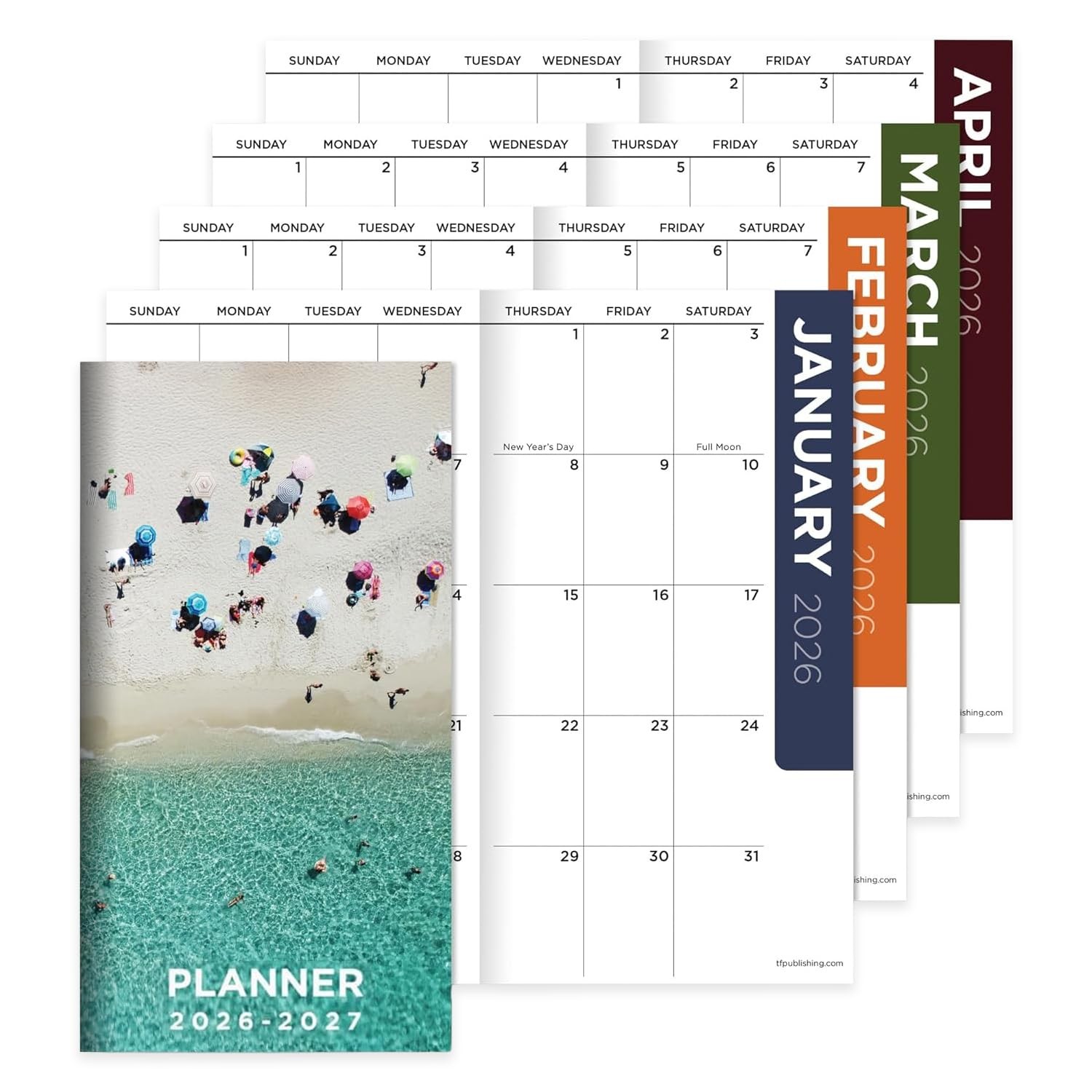 2026-2027 Beaches Small Monthly Pocket Planner – 2-Year Pocket Calendar with …