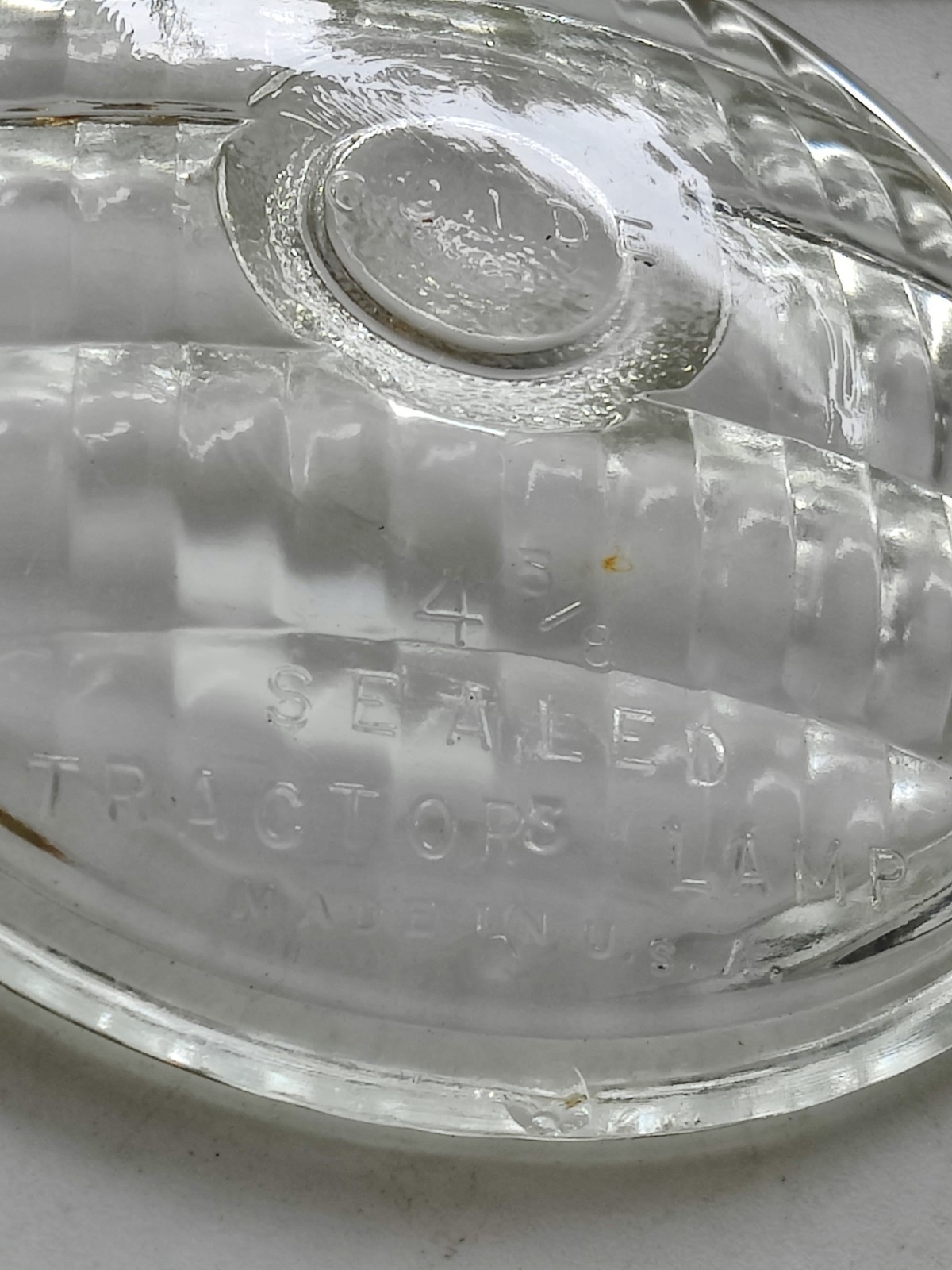 Vintage Used/NOS? Guide Sealed Tractor Lamp Clear Glass Lens 458 Top 16 4-5/8″