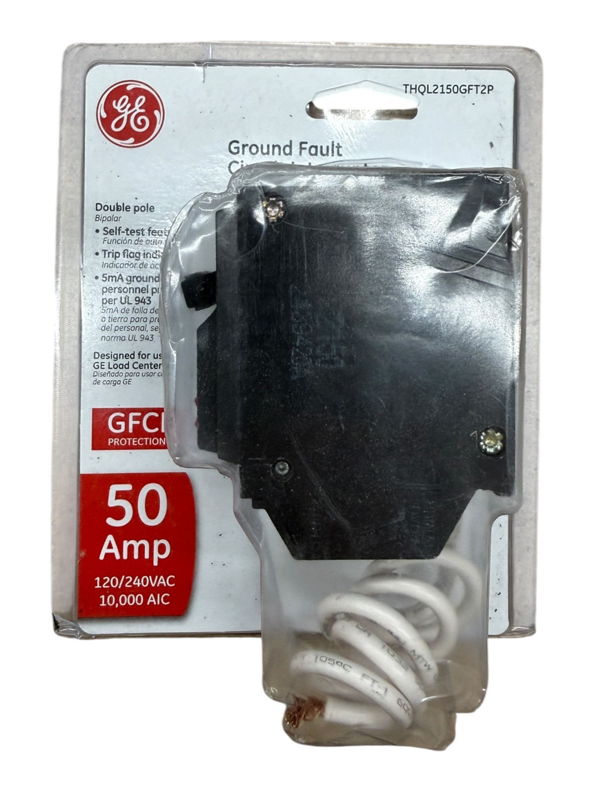 GE THQL2150GFT2P Ground Fault Circuit Interrupter 50A 120/240 VAC