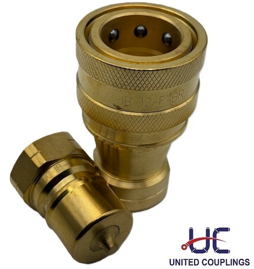 3/4″ Brass ISO B Series 7241-1 Quick Disconnect Hydraulic Coupling Set