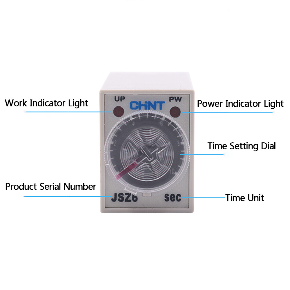 AC 220V DC 12V/24V Time Delay Relays 1/5/10/30/60S 5Min JSZ6-2 8PIN JSZ6-4 14PIN