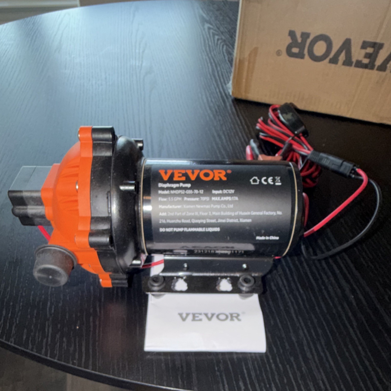 VEVOR NMDP52-G55-70-12 Electric Single Diaphragm Pump 5.5 GPM 70 PSI