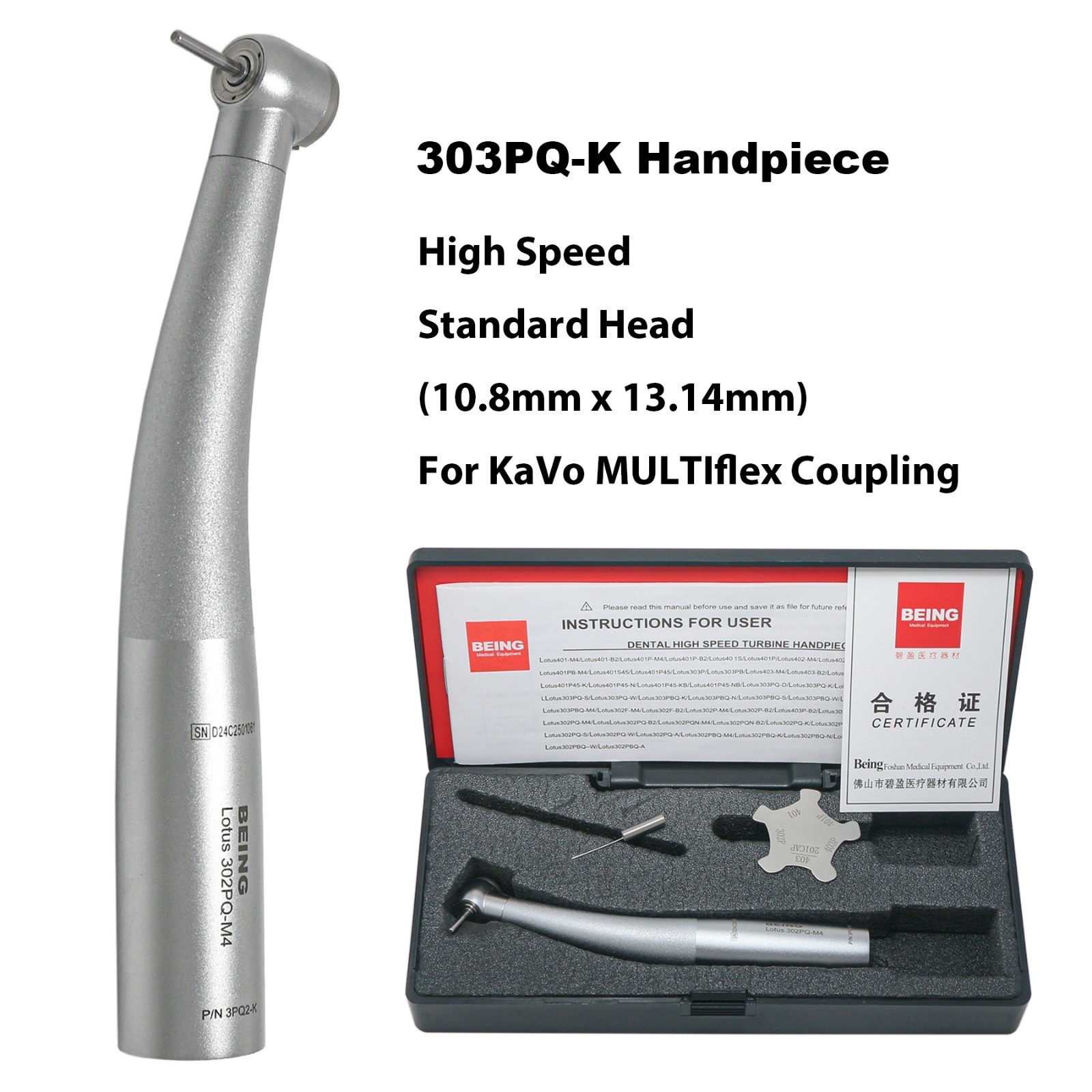 BEING Dental High Speed Fiber Optic Handpiece 4/6Hole Coupler Fit KaVo MULTIflex