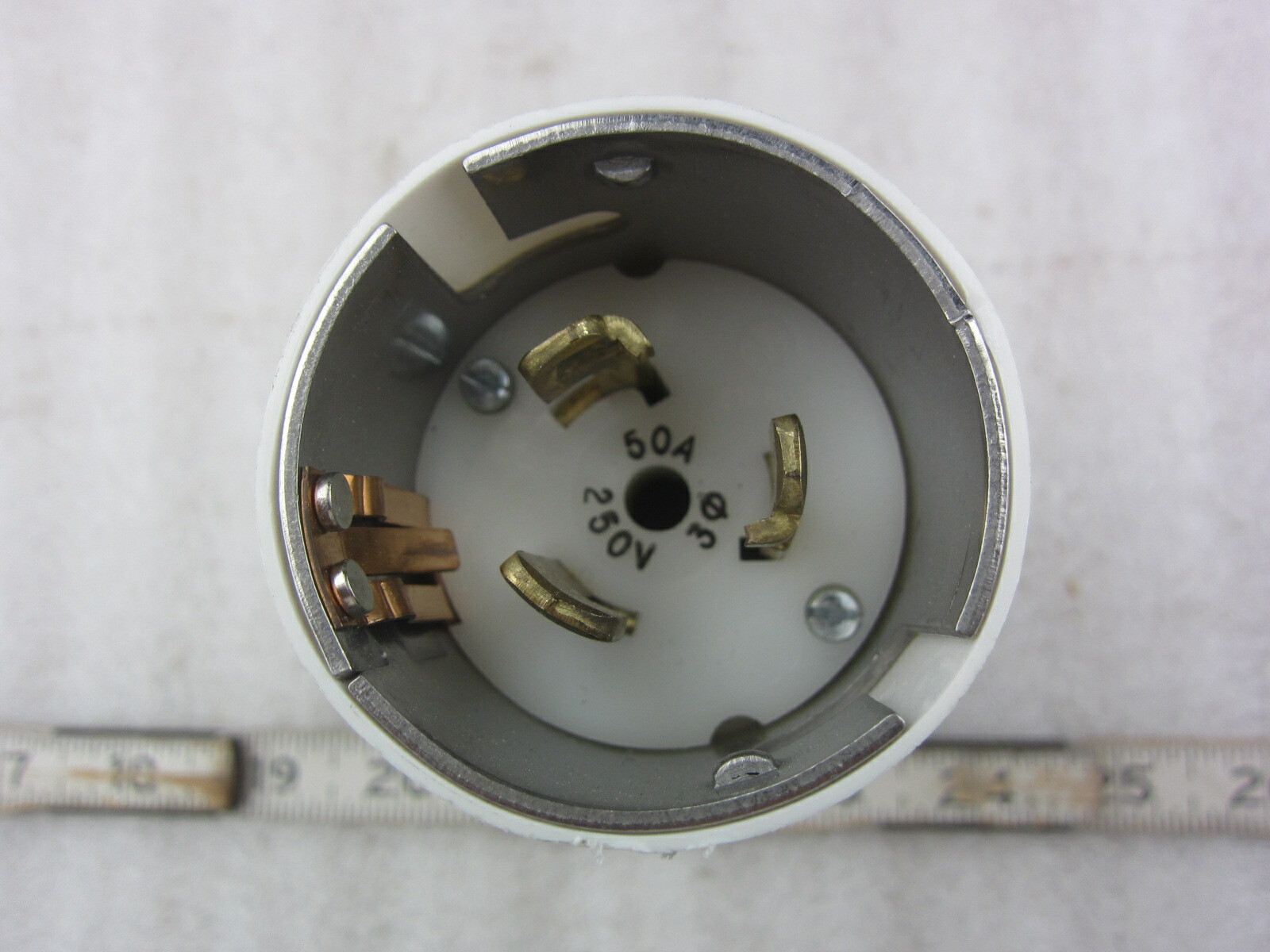 Marinco 50A 250V 3Ø Hubbell CS-8365 Style Locking Plug Non-NEMA, Used