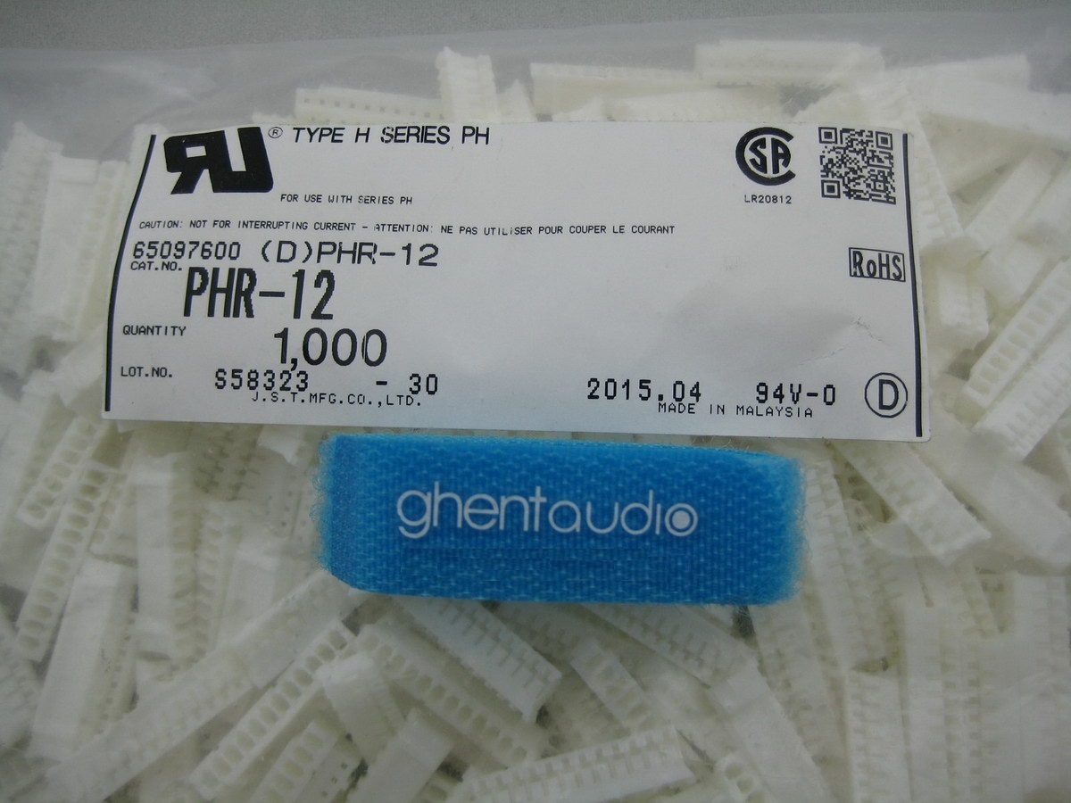 5 sets JST PHR-12 HOUSING (12 ways, 2.0 mm) with crimp contact SPH-002T-P0.5S