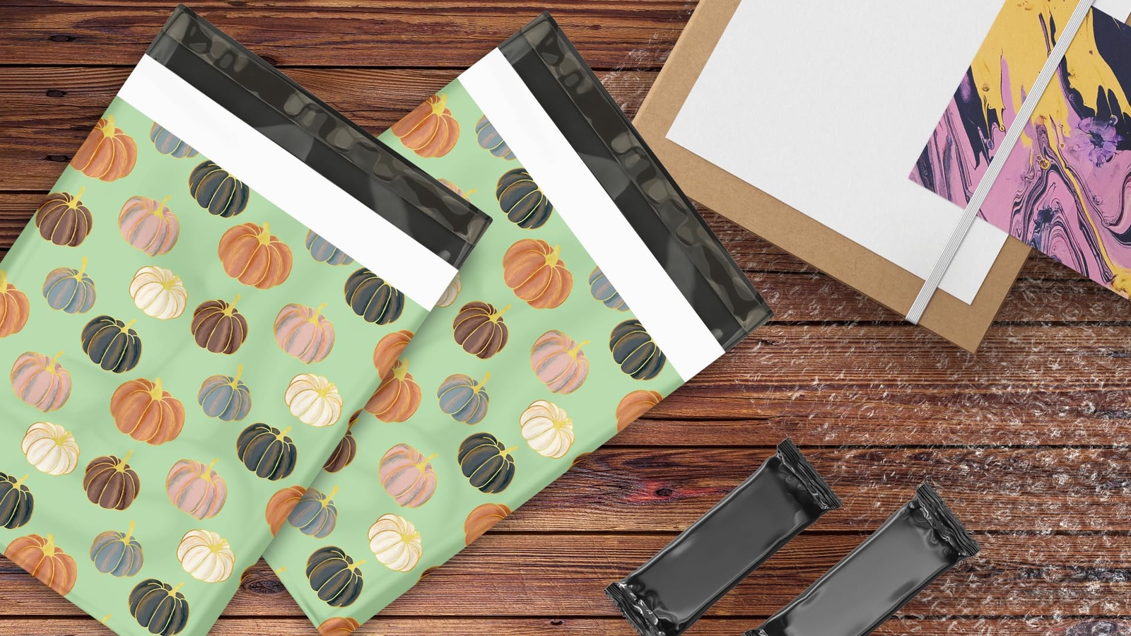 10×13 100 Pumpkin Patch Designer Poly Mailers Shipping Envelopes Premium Prin…