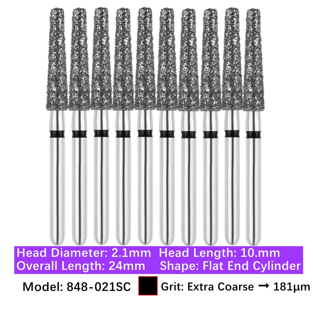 Vakker Dental Flat End Taper FG Diamond Bur 848-021SC Super Coarse 10/pk