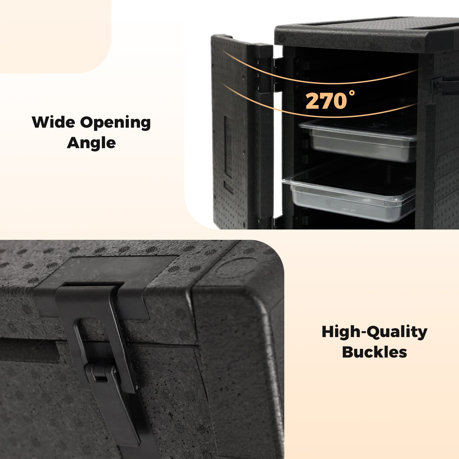 4Pcs Insulated Food Pan Carrier,Lightweight Front Loading Food Warmer Cooler