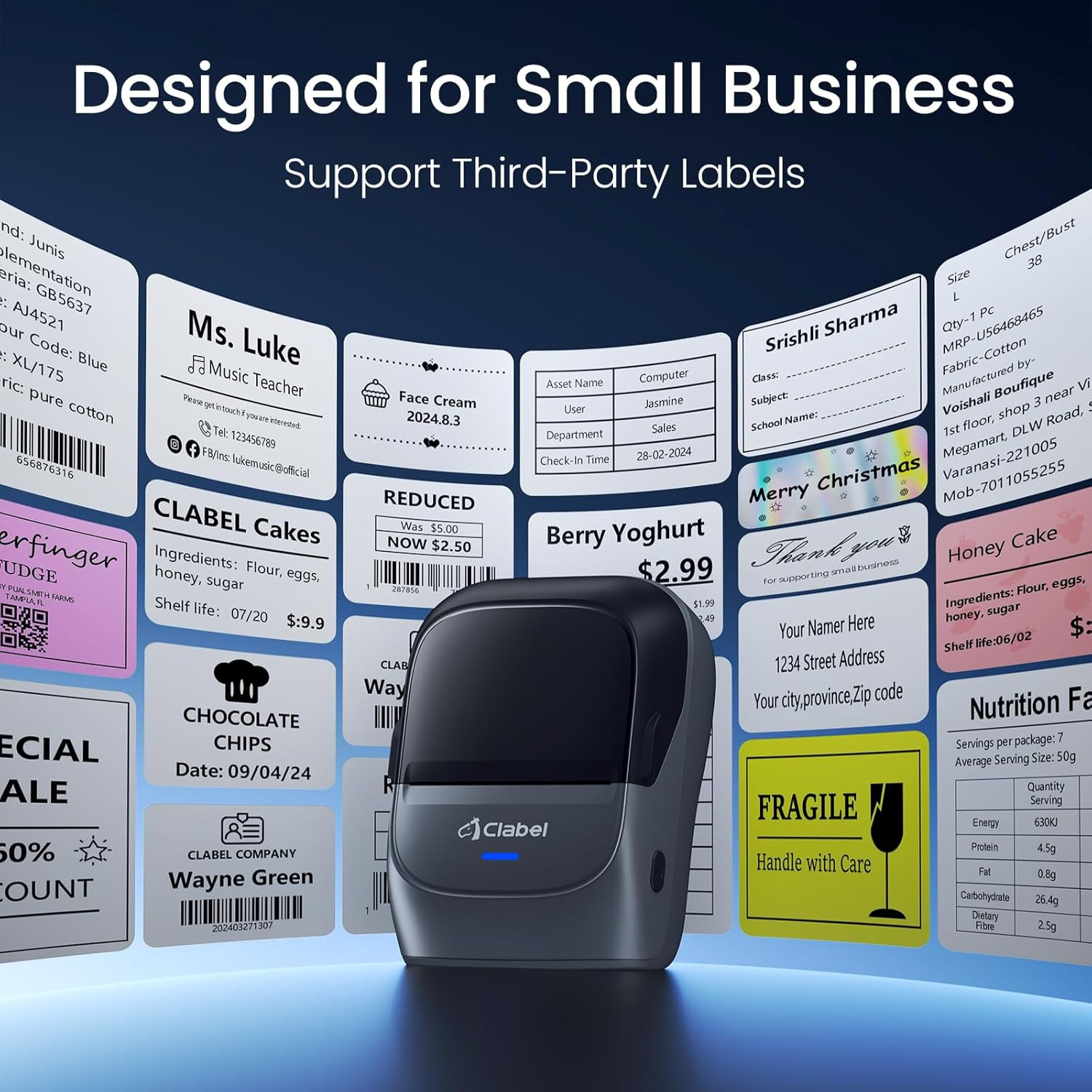 Label Maker Machine with Tape, 221B Thermal Bluetooth Label Printer 2 Inch Porta