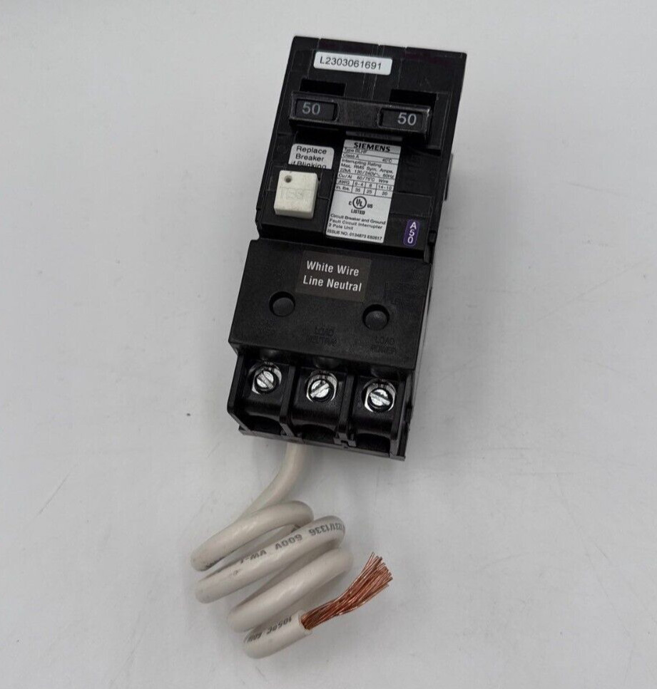 Siemens BF250AH Circuit Breaker 50A 2P 120/240V BLHF 50 Amp 2 Pole Ground Fault