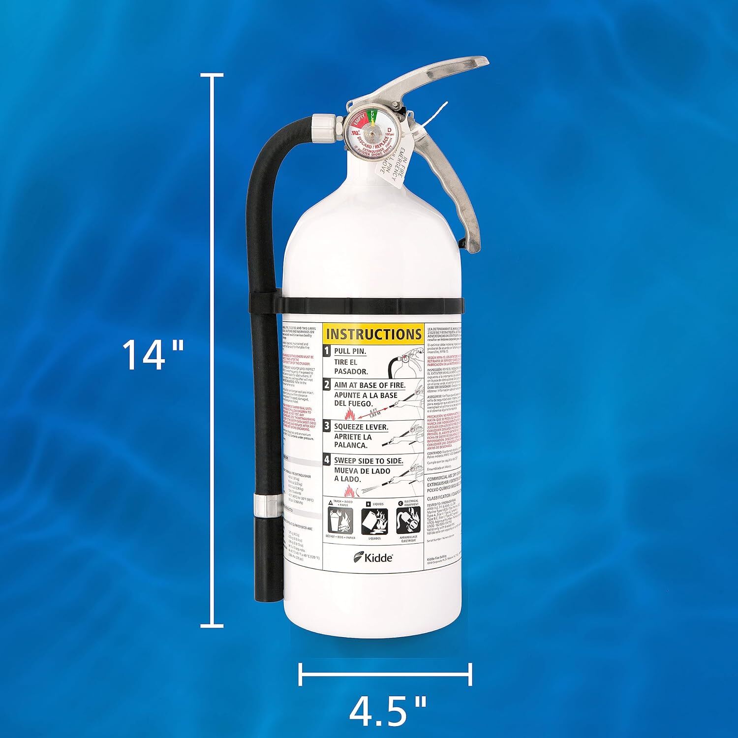 Kidde Mariner 210 Marine Fire Extinguisher – 2-A:10-B, 6.8 lbs, White