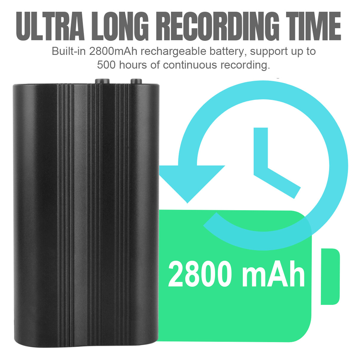 Mini Audio 500 Hr 16GB Spy Digital Voice Activated Recorder Magnetic MP3 Player~