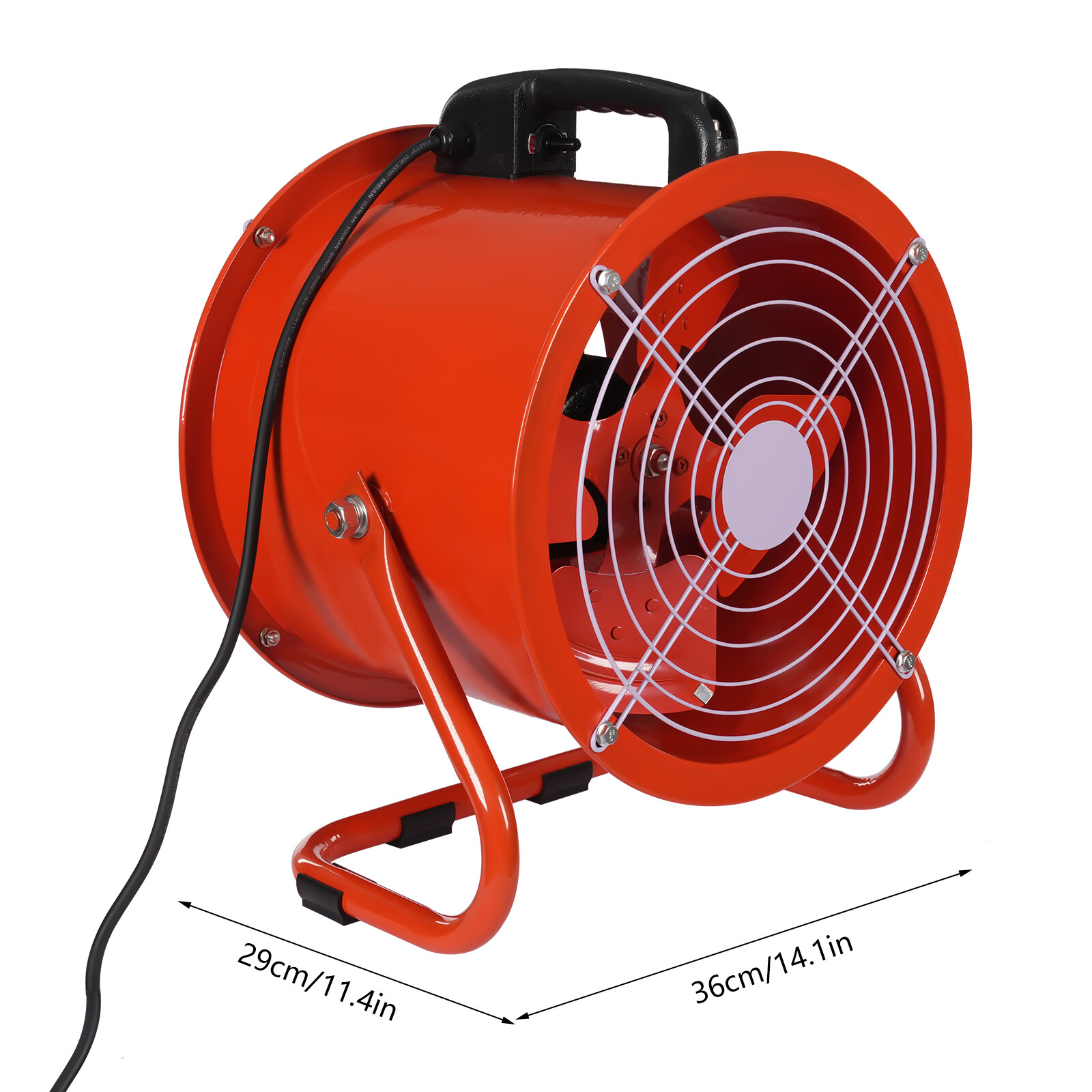 Axial Blower Exhaust Fan 12″ Portable Exhaust Fan Utility Blower Fan Ventilation