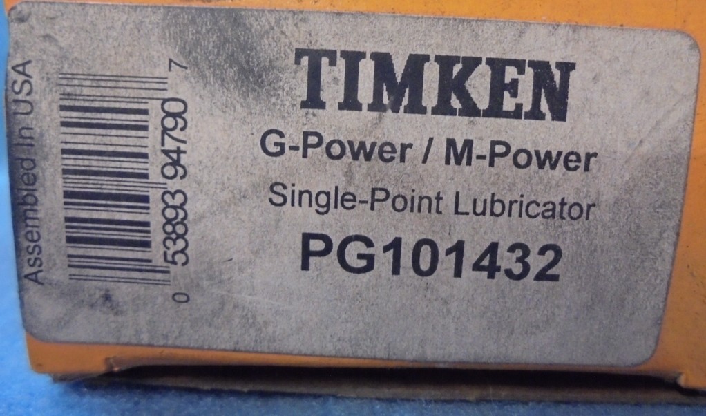 TIMKEN GAS LUBRICATOR, PG101432, MODEL 101, G-POWER / M-POWER, SINGLE POINT