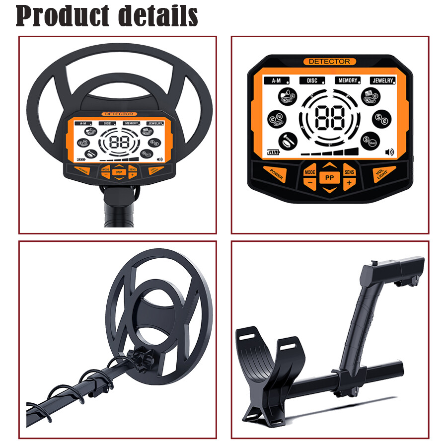 Multi-Frequency Metal Detector 10″ DD Coil Waterproof Bundle Detector for Adults