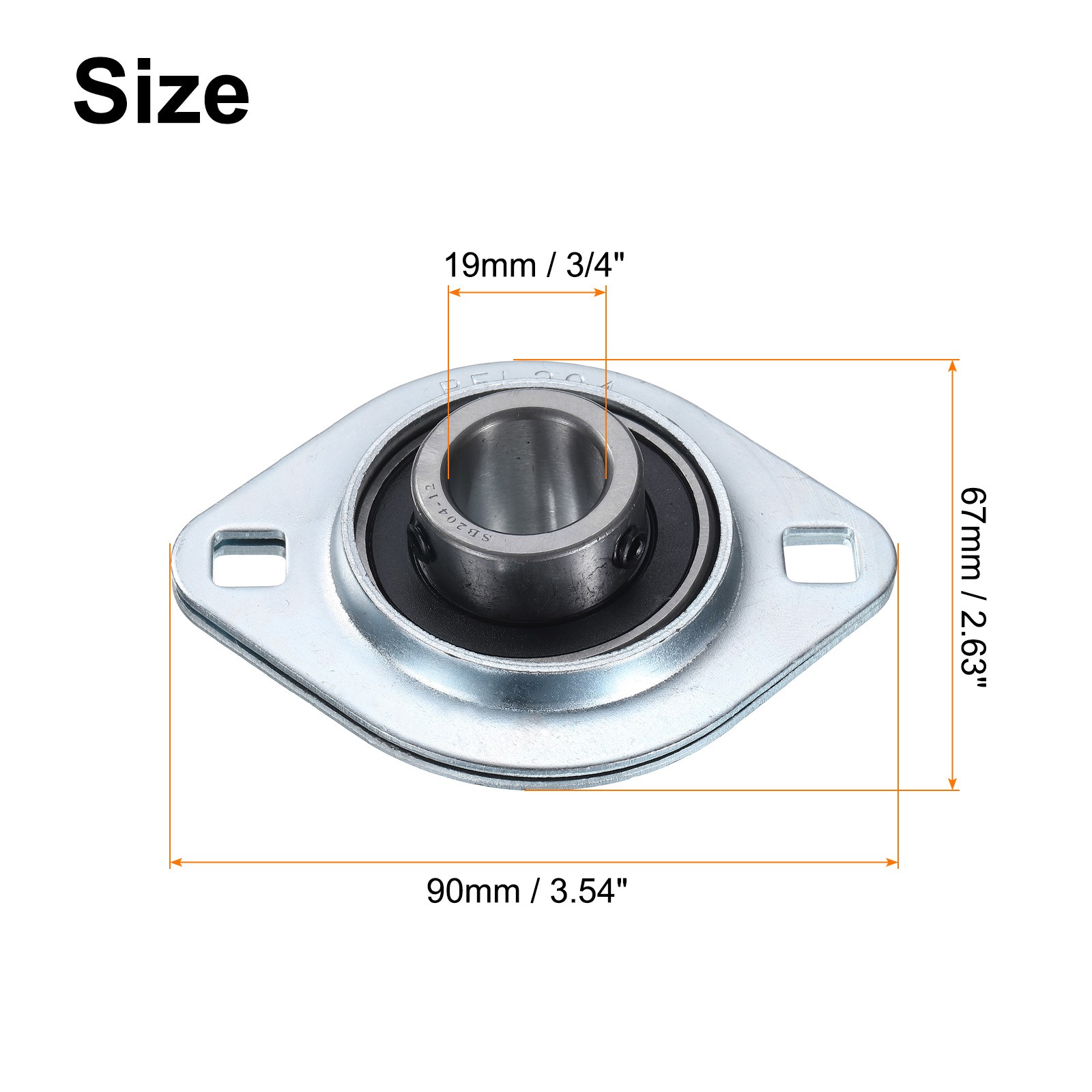 3/4″ Bore Pressed Steel Two Bolt Bearing SBPFL204-12 Wrench New