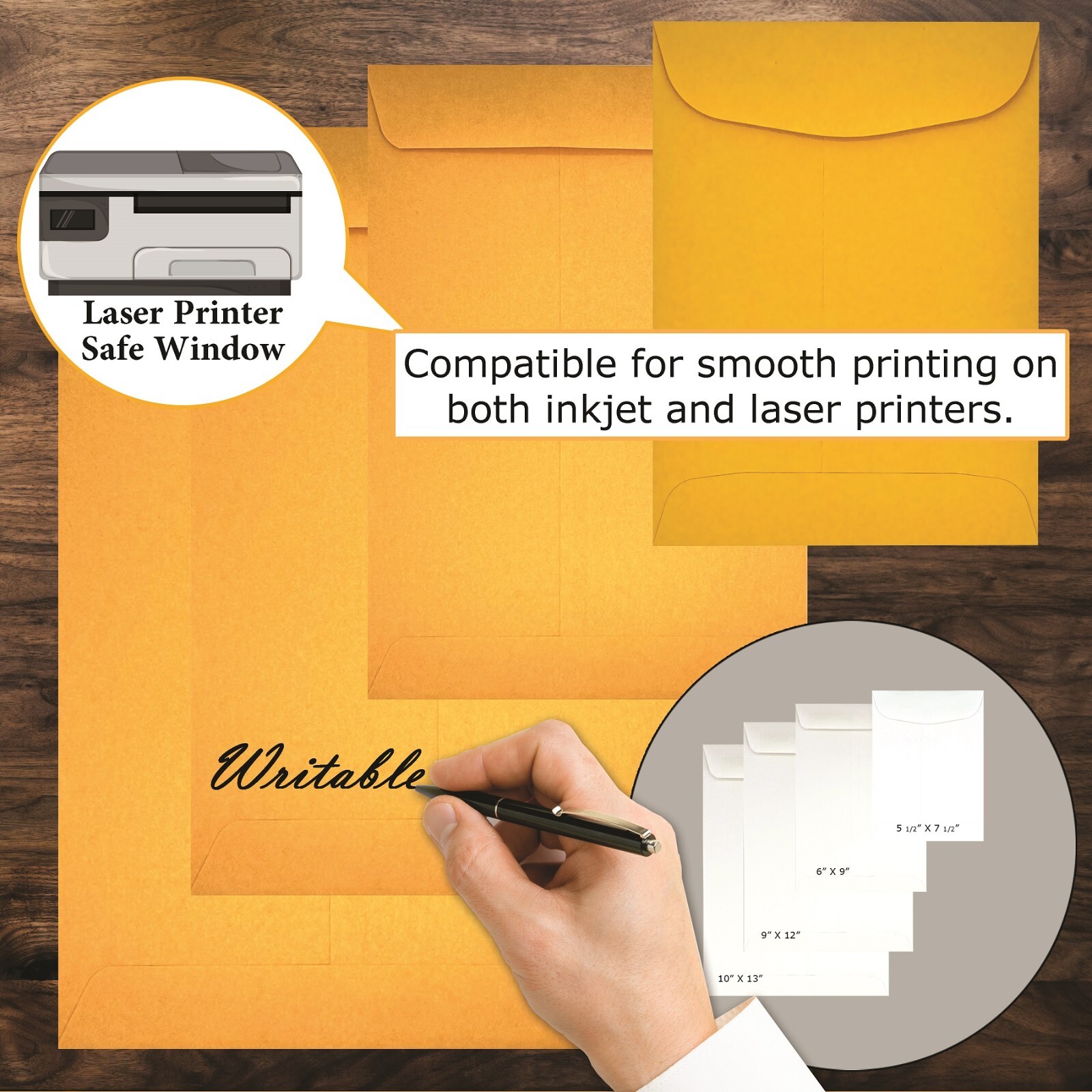 6″ x 9″ Catalog Envelopes, Sturdy 28lb. Kraft, Peel & Seal, 500/Box