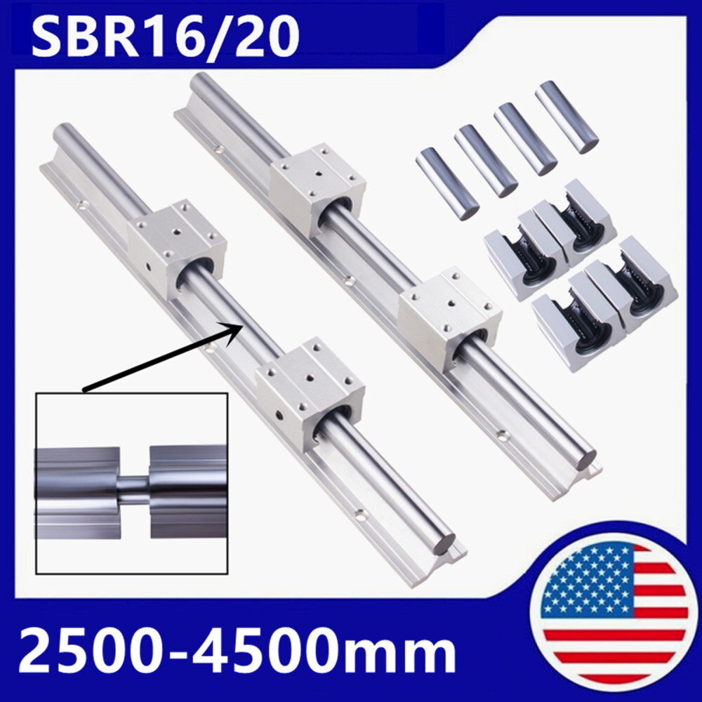 SBR16 SBR20 Linear Rail Guide 2500mm-4500mm+SBR16UU SBR20UU Bearing Blocks CNC