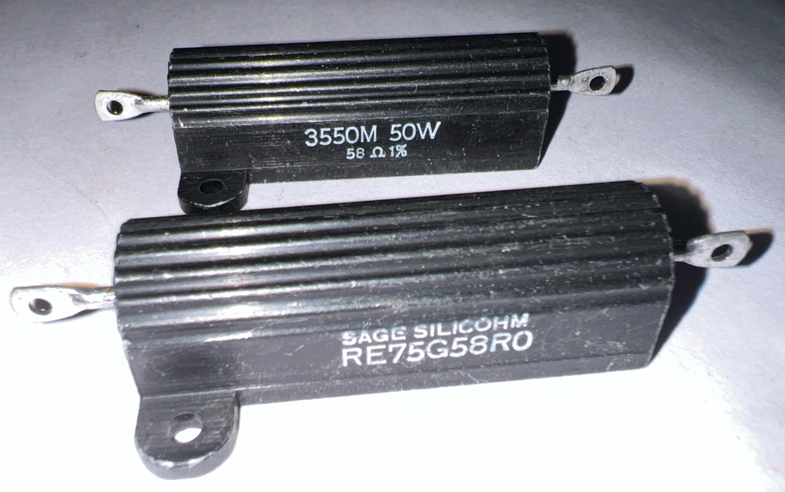 SAGE 58 Ohm 50 Watt Resistors 1% Tolerance Sage RE75G58R0 New Quantity Of 2