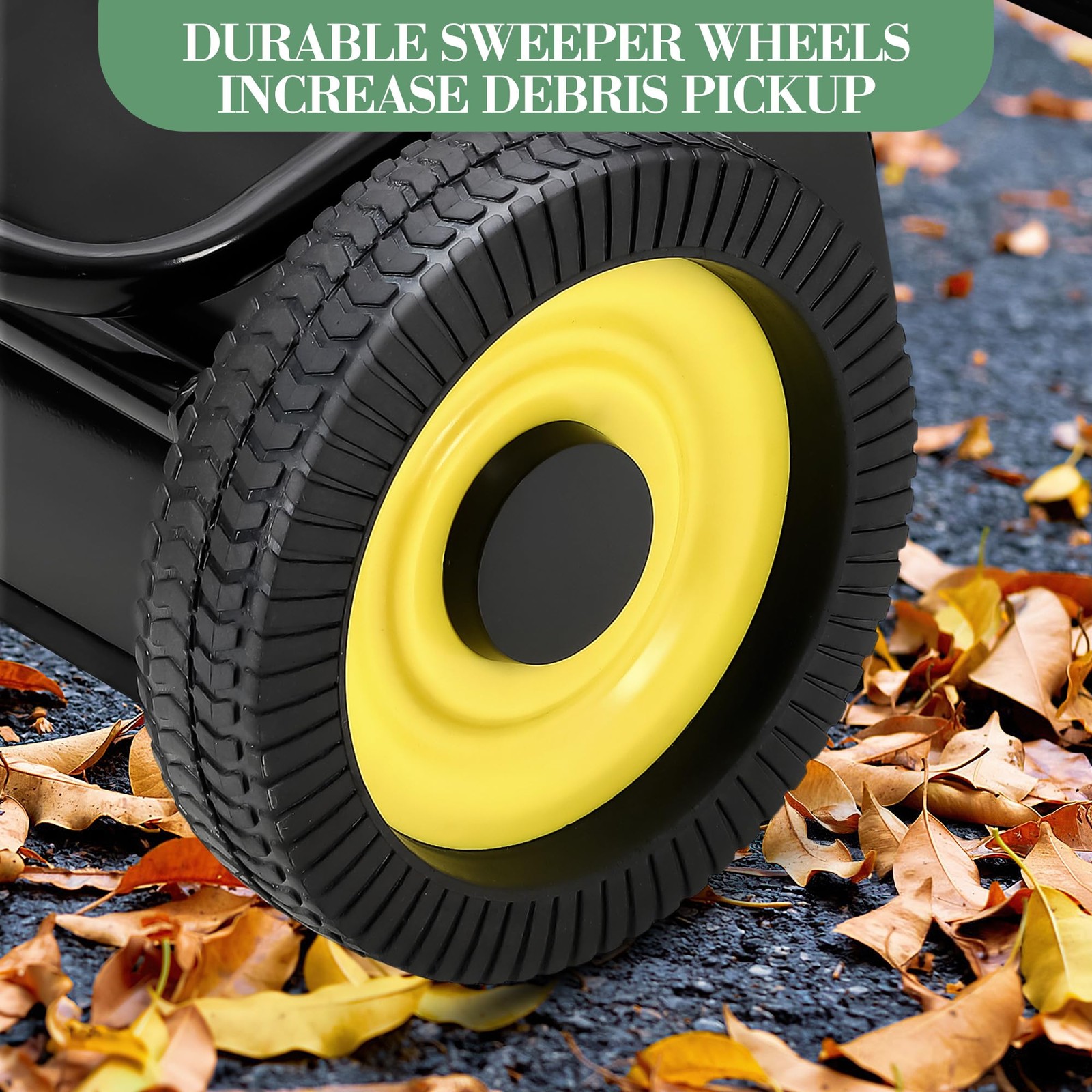 44″ Tow Behind Lawn Sweeper Leaf Collector Sweeper for Lawn Grass Sweeper Hopper